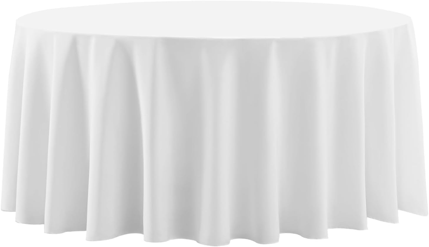 Round Tablecloth 120 Inch 10 Pack White Tablecloths Washable Decorative Linen Polyester Table Clothes Cover for Dining Table Banquets Buffet Parties and Wedding
