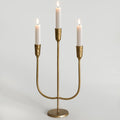 5-Candle Cast Iron Metal Candelabra Candlestick Holders 15 inch Tall Candle Holder Wedding Event Candelabra Candle Stand Brass Gold