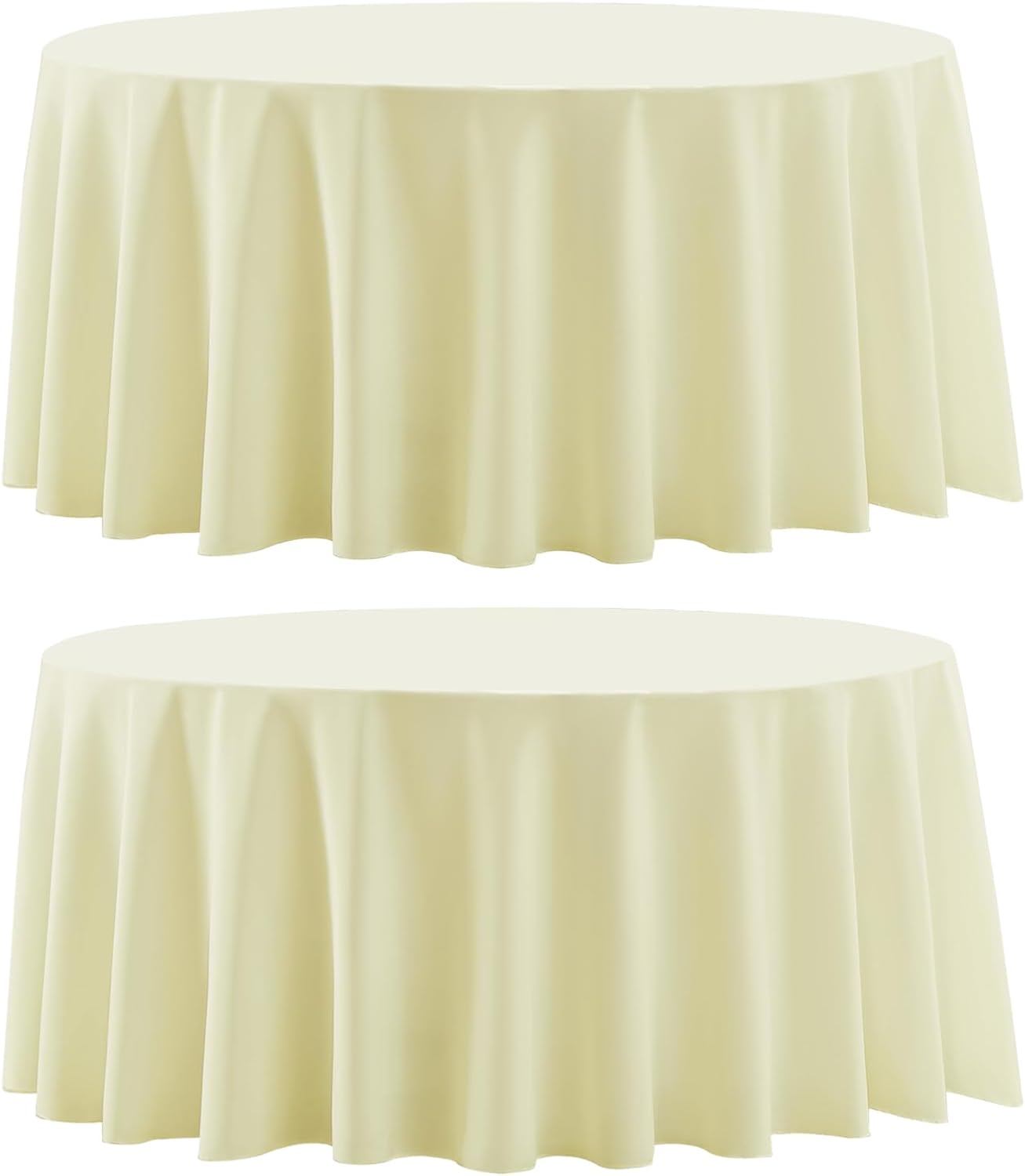 Round Tablecloth 120 Inch 10 Pack White Tablecloths Washable Decorative Linen Polyester Table Clothes Cover for Dining Table Banquets Buffet Parties and Wedding