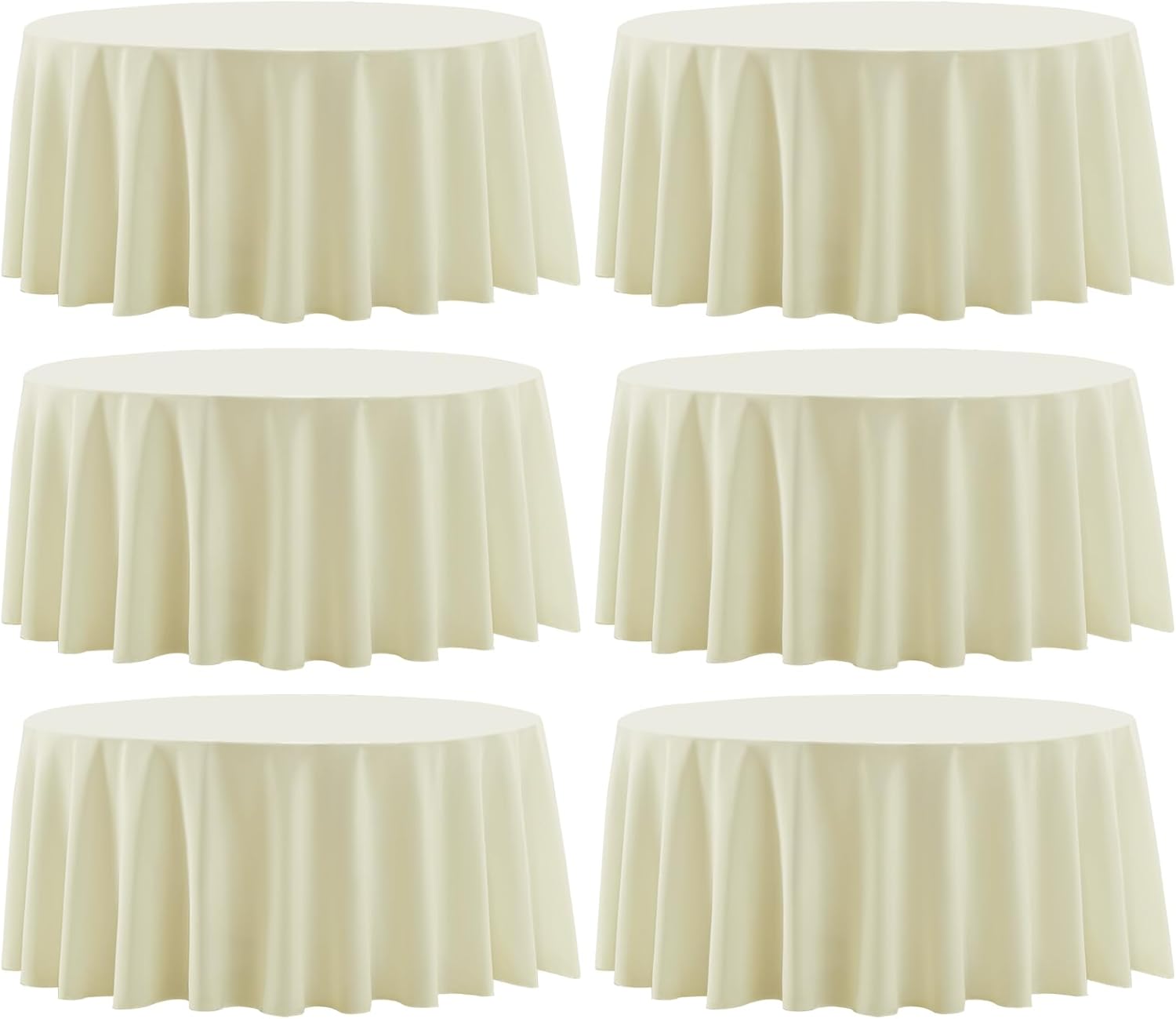 Round Tablecloth 120 Inch 10 Pack White Tablecloths Washable Decorative Linen Polyester Table Clothes Cover for Dining Table Banquets Buffet Parties and Wedding