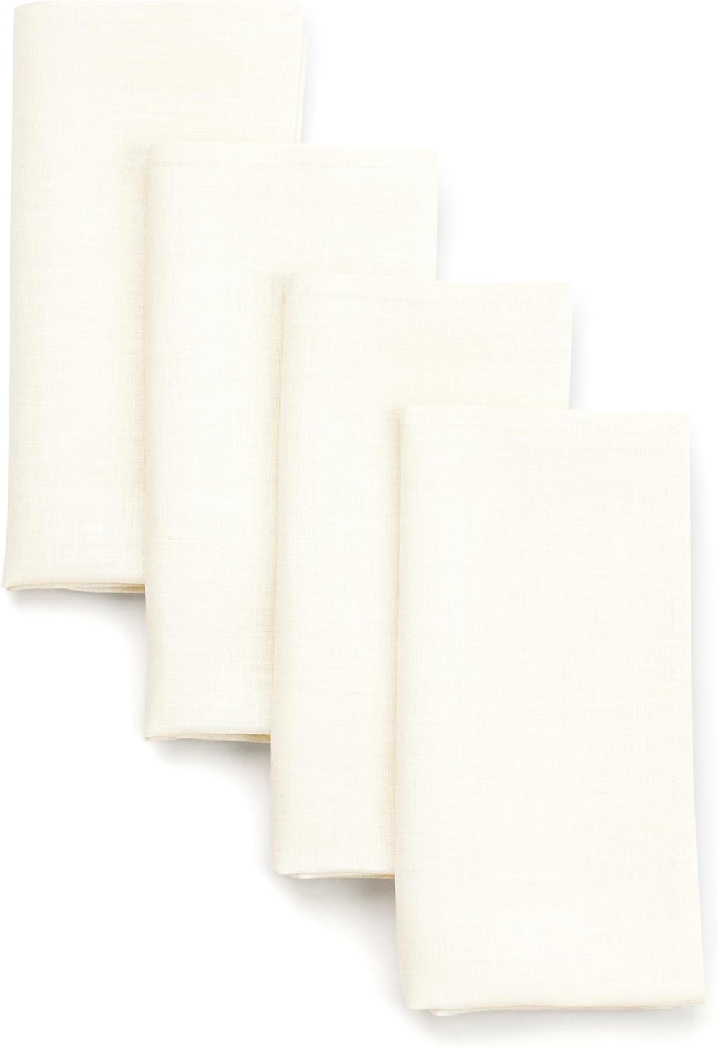 D'Moksha Homes Natural Linen Napkins 18 x 18 Inch - 100% Pure Linen Cloth Washable Dinner Napkins Set of 4 for Valentines, Spring, Easter