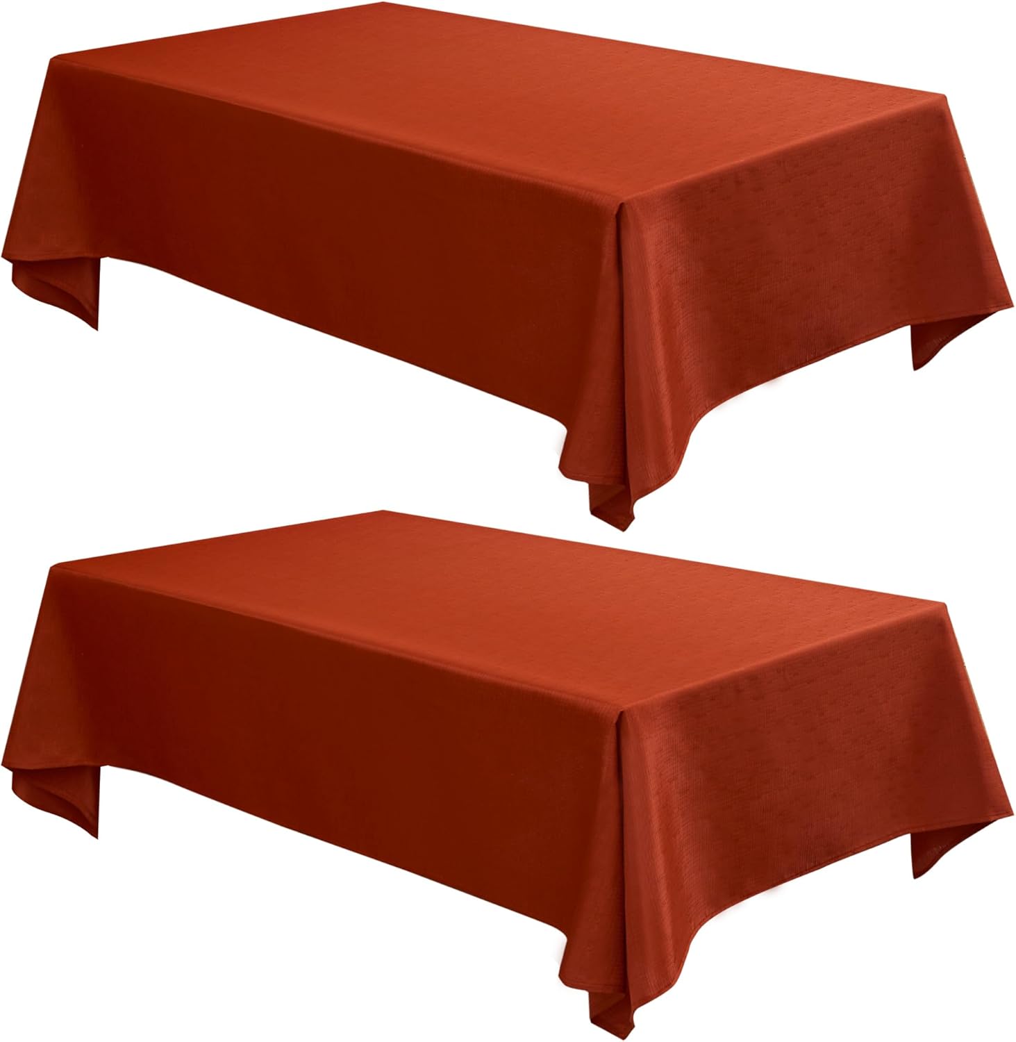 Fitable Nature Faux Linen Tablecloths Rectangle 60 x 84 Inch - 2 Pack Neutral Table Clothes for 4-6 Foot Tables, Wrinkle-Proof Faux Burlap Table Cover for Dining, Farmhouse, Outdoor Picnic, Camping