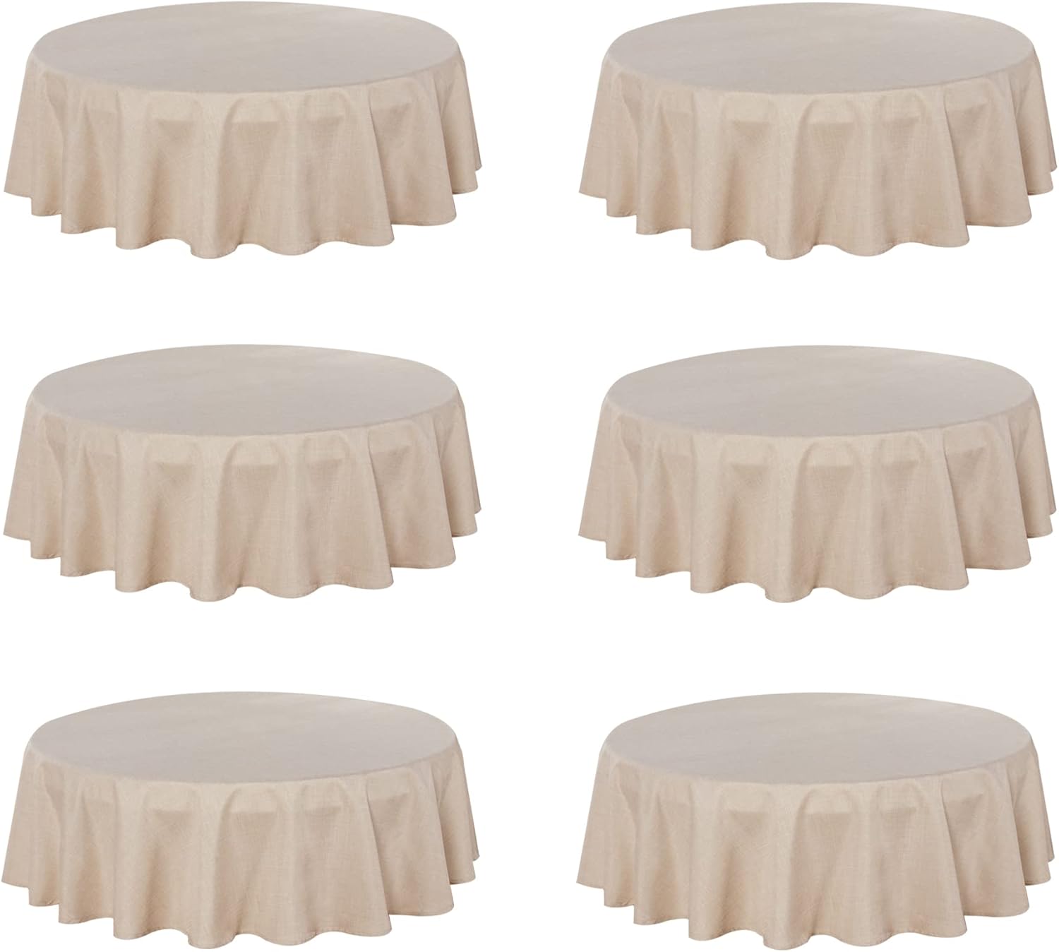 Fitable Nature Faux Linen Tablecloths Rectangle 60 x 84 Inch - 2 Pack Neutral Table Clothes for 4-6 Foot Tables, Wrinkle-Proof Faux Burlap Table Cover for Dining, Farmhouse, Outdoor Picnic, Camping