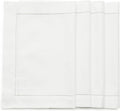 Solino Home White Napkins Set of 4 - Cotton Linen Hemstitch Dinner Napkins Cloth 20 x 20 Inch for Winter, Valentines, Spring, Easter - Handcrafted and Machine Washable