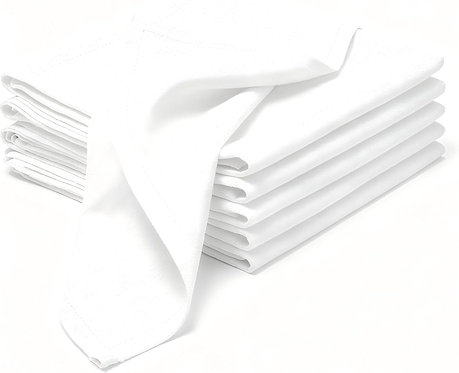 100% Pure Linen Napkins 18 x 18 Inch Natural - Set of 6 Pack Oversized Dinner Table Cloth Napkin, Washable for Home,Kitchen and Everyday Use