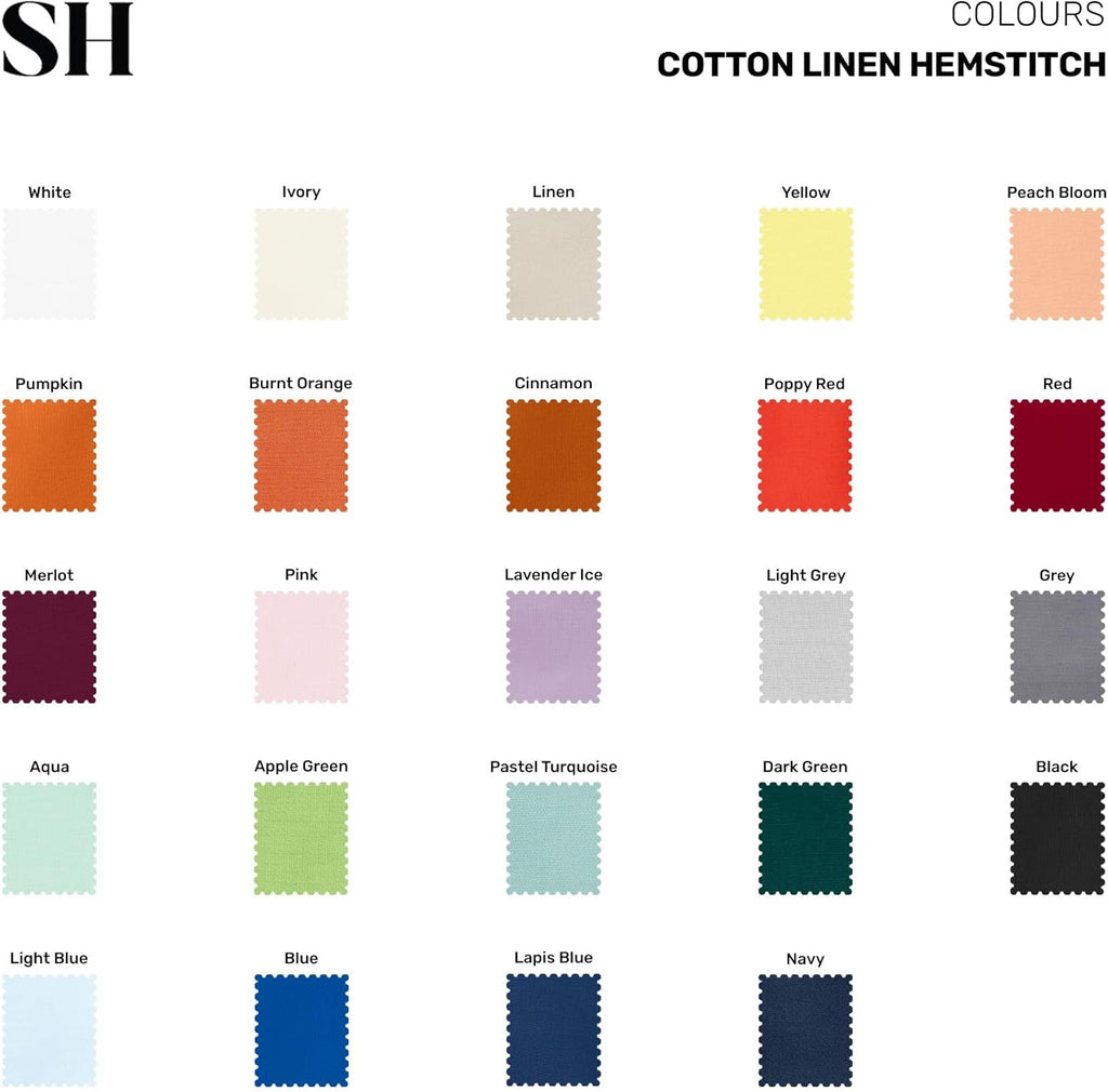 Solino Home White Napkins Set of 4 - Cotton Linen Hemstitch Dinner Napkins Cloth 20 x 20 Inch for Winter, Valentines, Spring, Easter - Handcrafted and Machine Washable