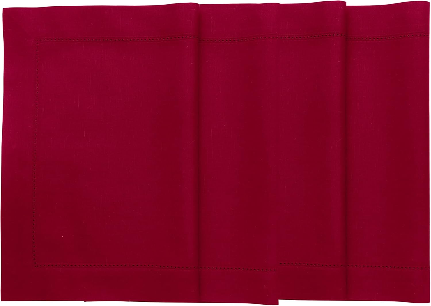 Solino Home White Napkins Set of 4 - Cotton Linen Hemstitch Dinner Napkins Cloth 20 x 20 Inch for Winter, Valentines, Spring, Easter - Handcrafted and Machine Washable