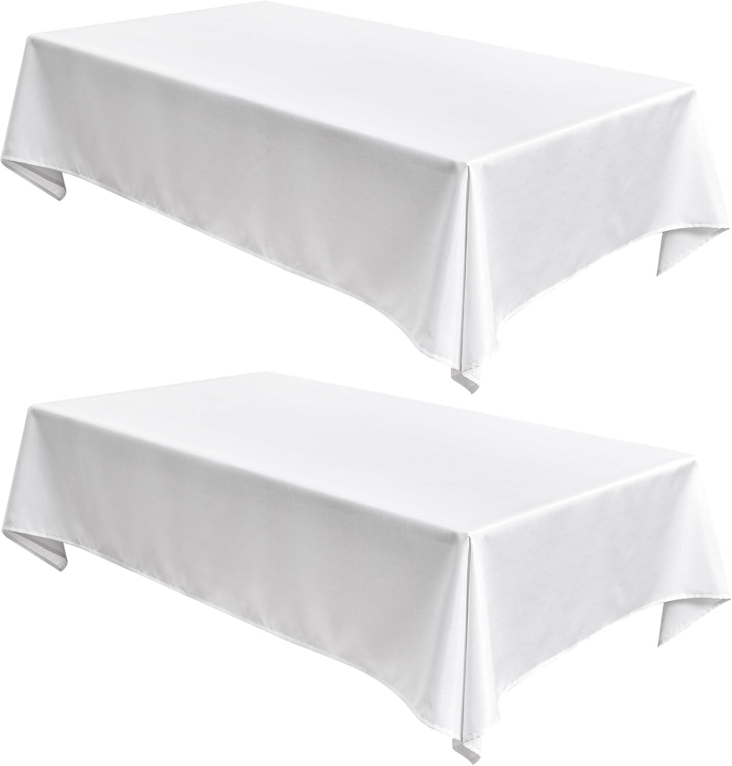 Fitable Nature Faux Linen Tablecloths Rectangle 60 x 84 Inch - 2 Pack Neutral Table Clothes for 4-6 Foot Tables, Wrinkle-Proof Faux Burlap Table Cover for Dining, Farmhouse, Outdoor Picnic, Camping