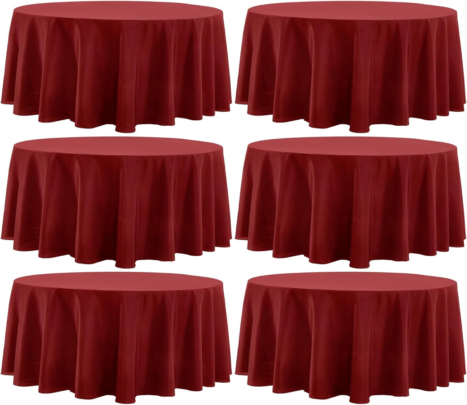 Round Tablecloth 120 Inch 10 Pack White Tablecloths Washable Decorative Linen Polyester Table Clothes Cover for Dining Table Banquets Buffet Parties and Wedding