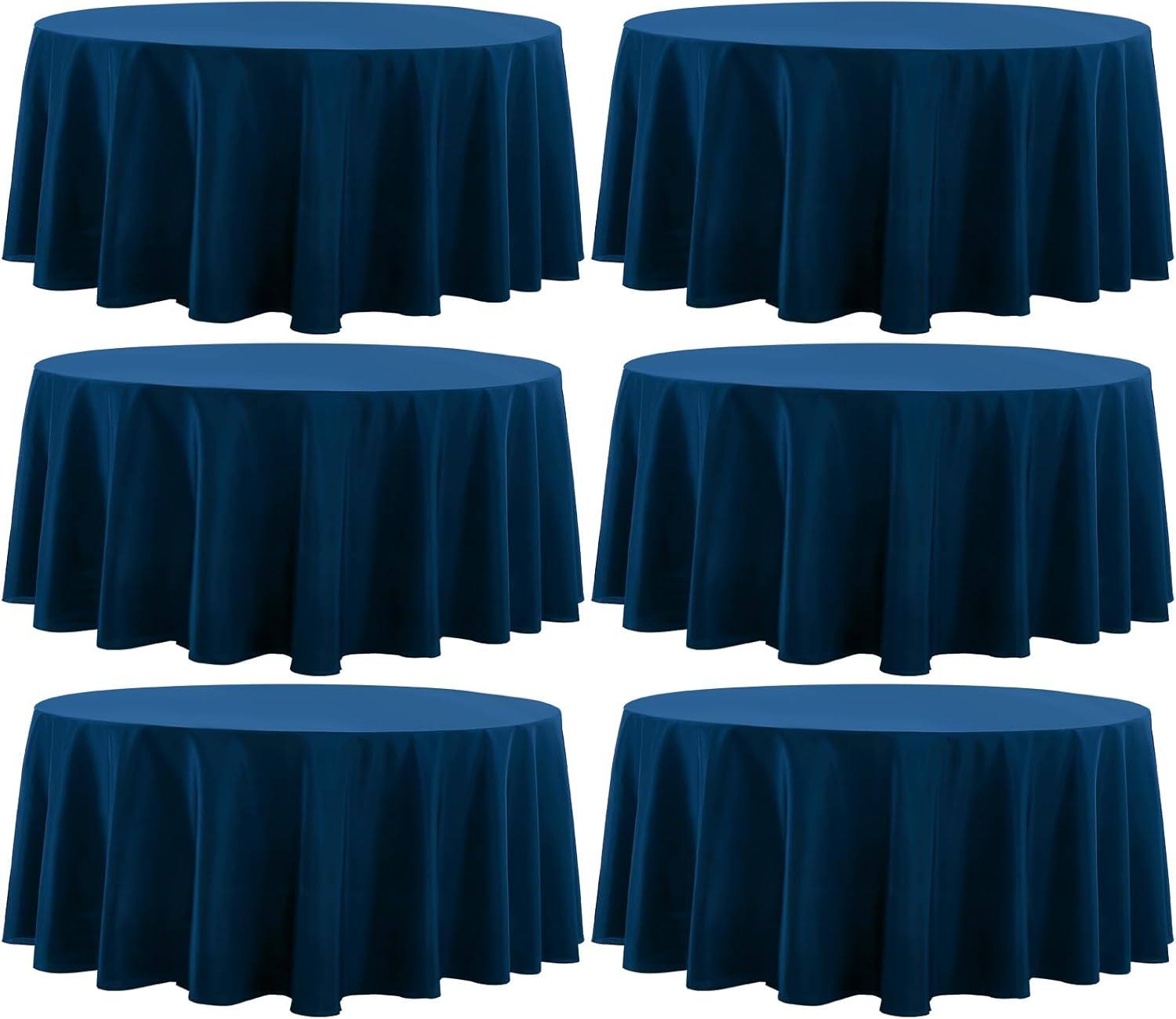 Round Tablecloth 120 Inch 10 Pack White Tablecloths Washable Decorative Linen Polyester Table Clothes Cover for Dining Table Banquets Buffet Parties and Wedding