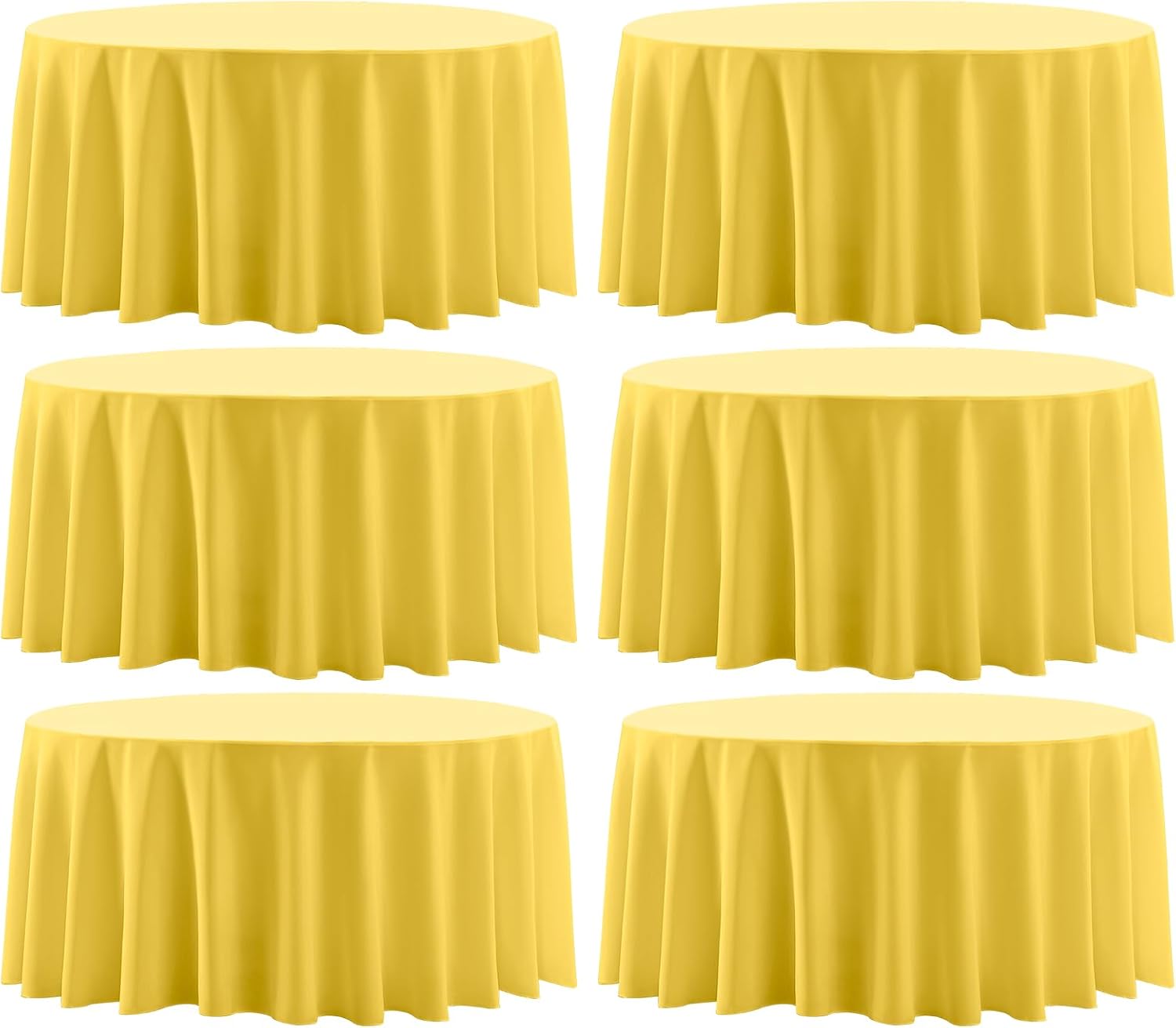 Round Tablecloth 120 Inch 10 Pack White Tablecloths Washable Decorative Linen Polyester Table Clothes Cover for Dining Table Banquets Buffet Parties and Wedding