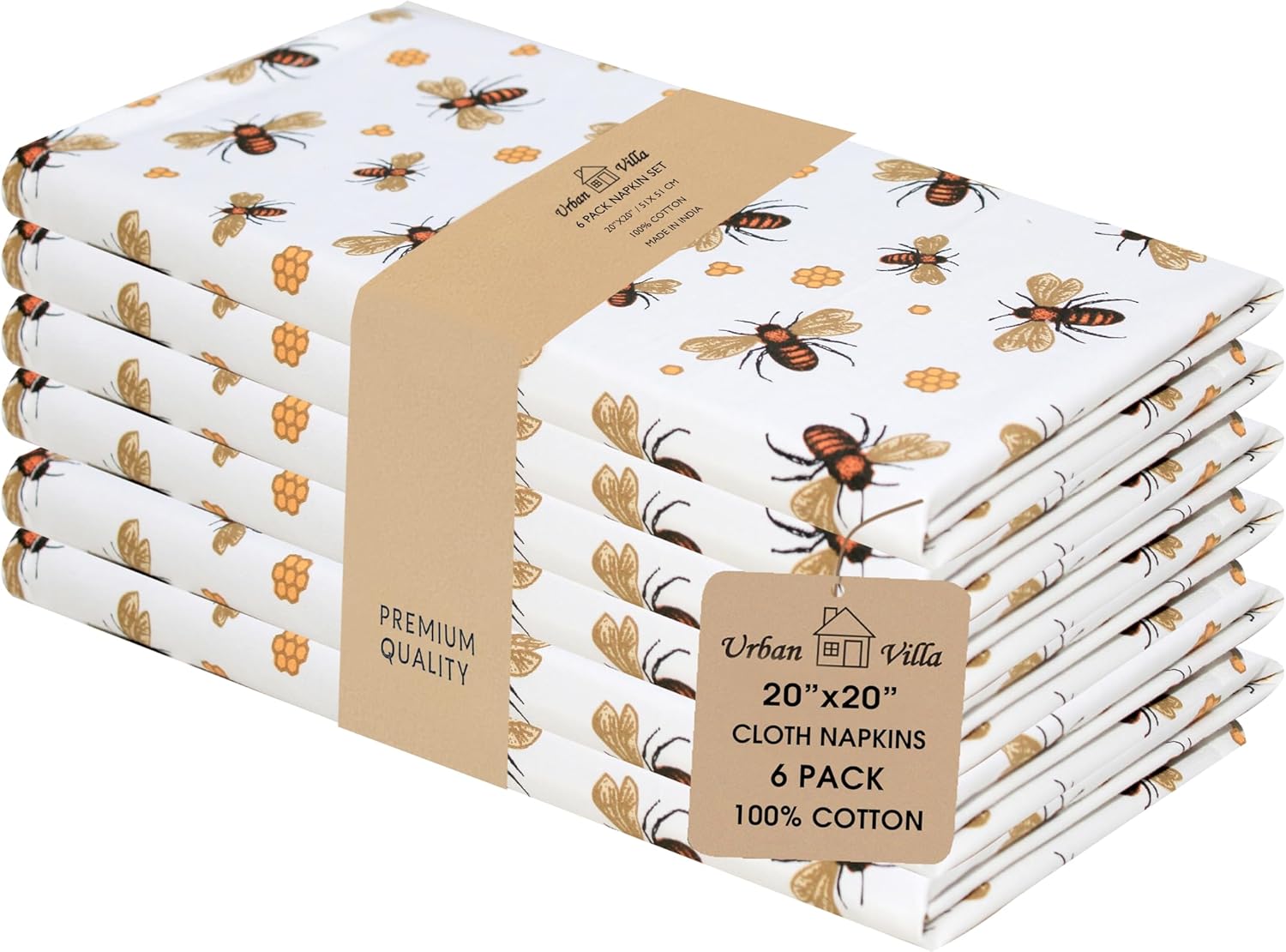 Urban Villa Cloth Napkins Set of 12 20x20 Inches 100% Cotton Napkins Cloth Washable Soft Durable Reusable Absorbent Table Dinner Napkins Cloth for Hotel Lunch Restaurant Weddings Parties-Multi Color