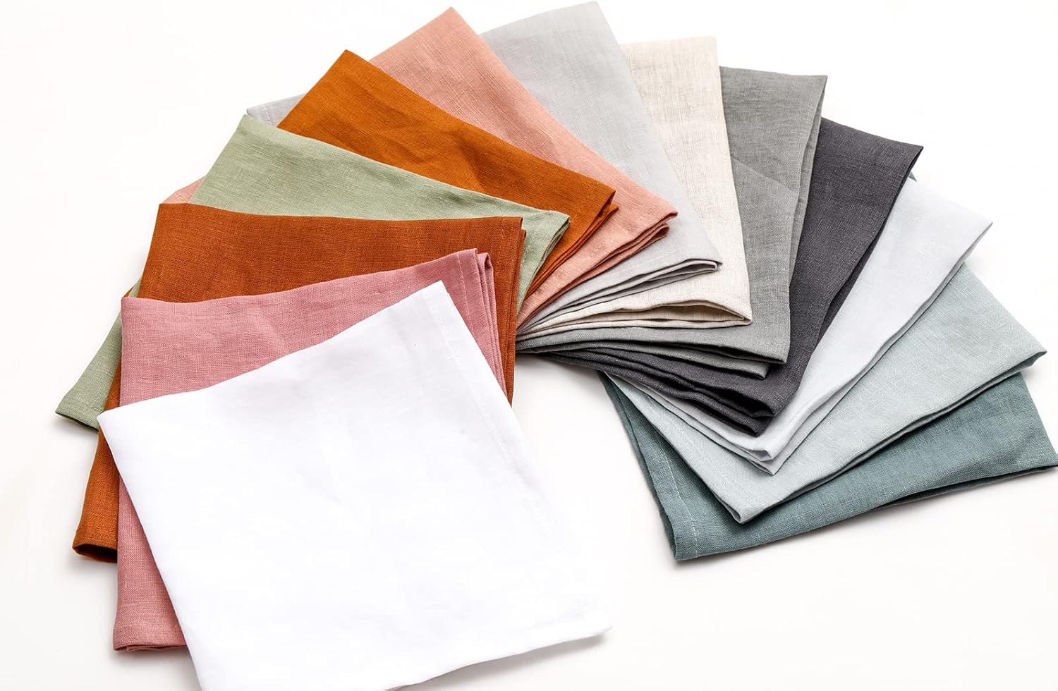 100% Pure Linen Napkins 18 x 18 Inch Natural - Set of 6 Pack Oversized Dinner Table Cloth Napkin, Washable for Home,Kitchen and Everyday Use