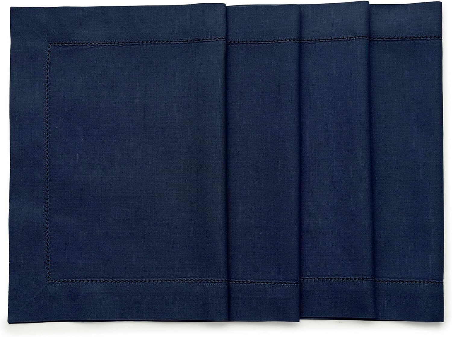 Solino Home White Napkins Set of 4 - Cotton Linen Hemstitch Dinner Napkins Cloth 20 x 20 Inch for Winter, Valentines, Spring, Easter - Handcrafted and Machine Washable