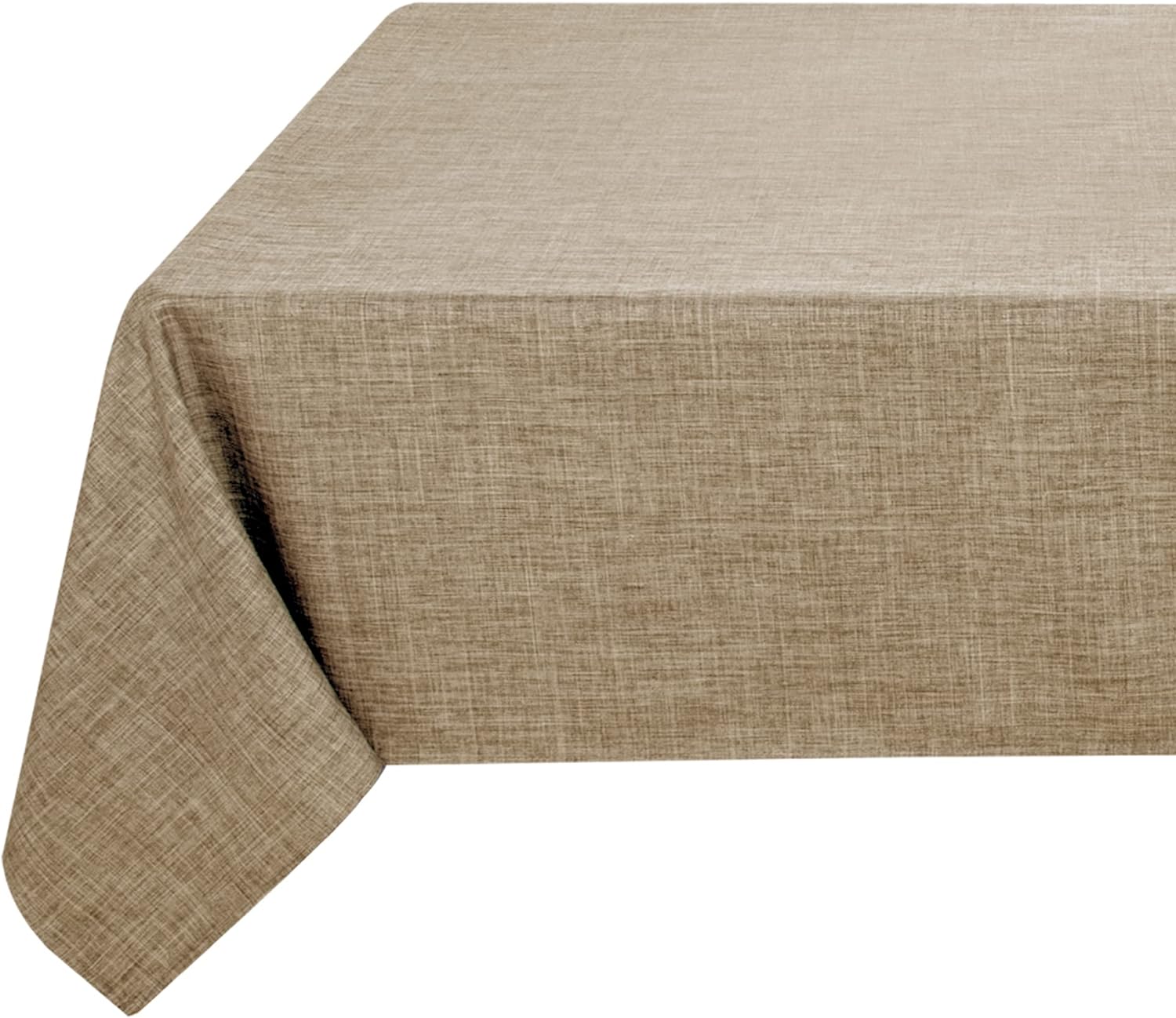 Fitable Nature Faux Linen Tablecloths Rectangle 60 x 84 Inch - 2 Pack Neutral Table Clothes for 4-6 Foot Tables, Wrinkle-Proof Faux Burlap Table Cover for Dining, Farmhouse, Outdoor Picnic, Camping