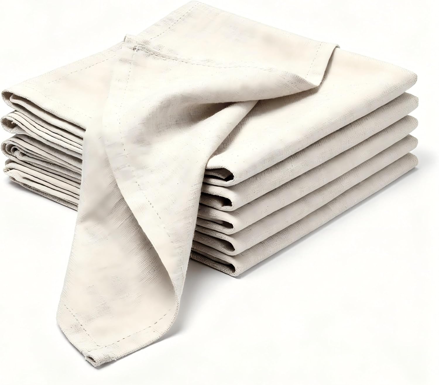 100% Pure Linen Napkins 18 x 18 Inch Natural - Set of 6 Pack Oversized Dinner Table Cloth Napkin, Washable for Home,Kitchen and Everyday Use