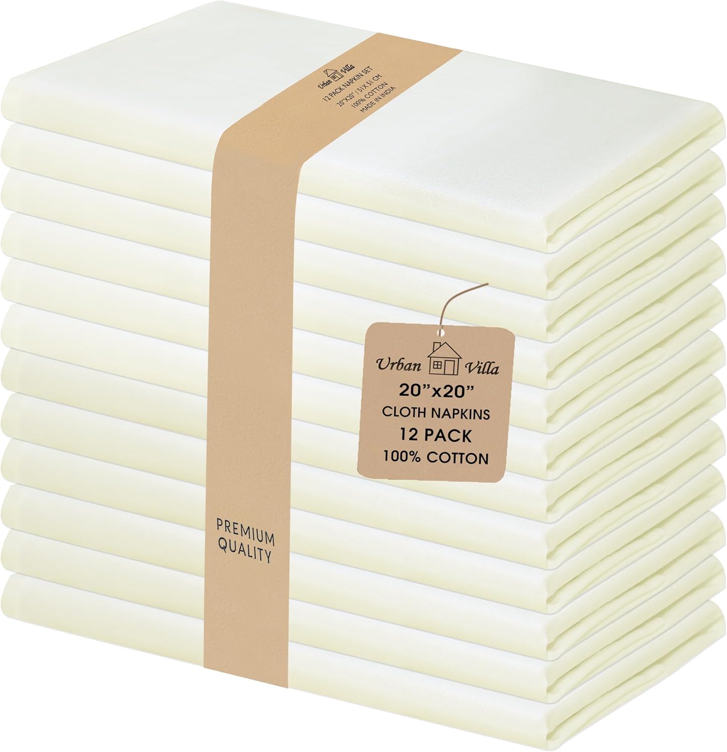 Urban Villa Cloth Napkins Set of 12(20x20)100% Cotton Dinner Napkins Cloth Washable Soft Durable Reusable Absorbent Napkins Ideal for Farmhouse Parties Hotel Lunch Restaurant Dinner Napkins-Tree Print