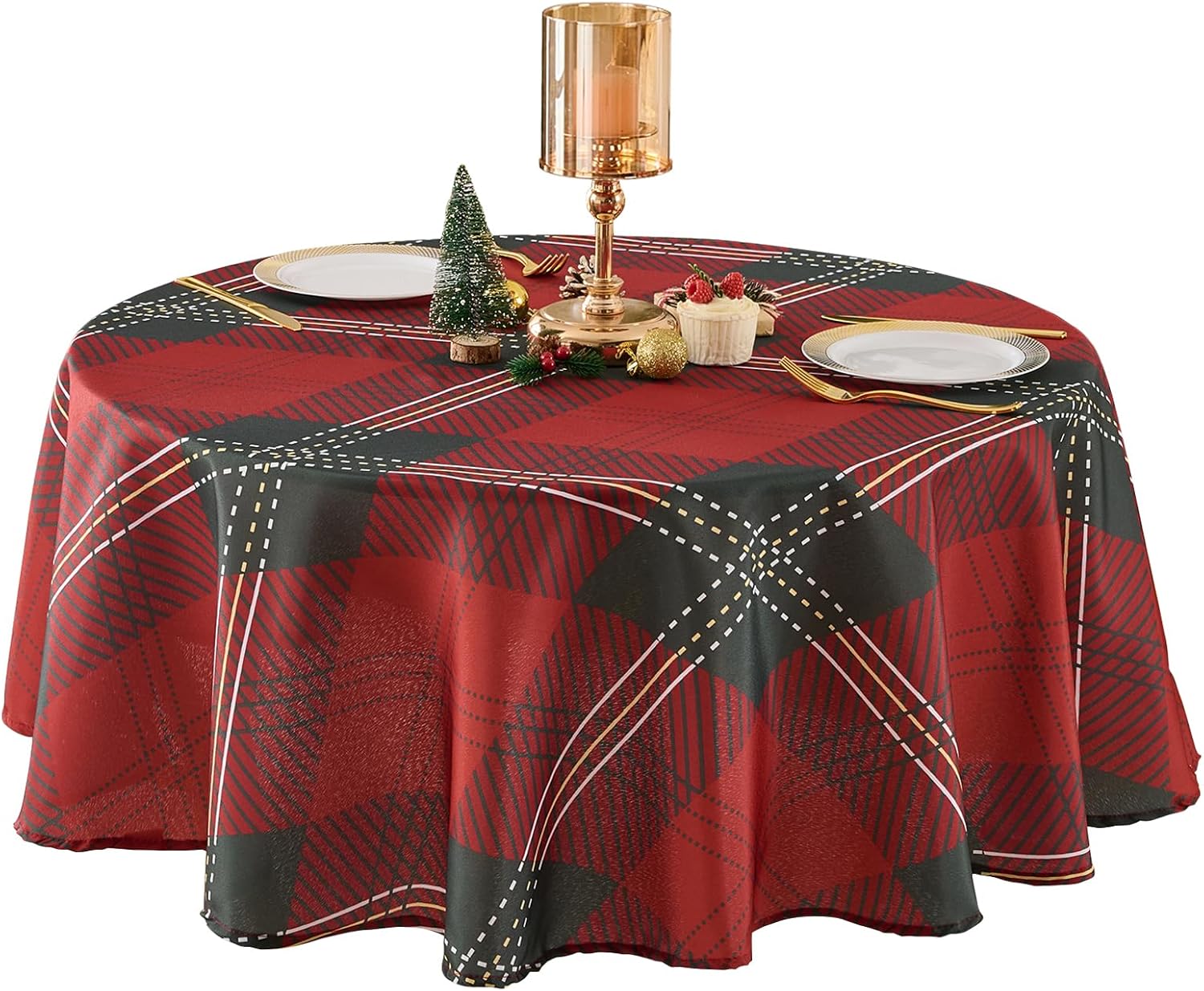 Round Tablecloth 120 Inch 10 Pack White Tablecloths Washable Decorative Linen Polyester Table Clothes Cover for Dining Table Banquets Buffet Parties and Wedding