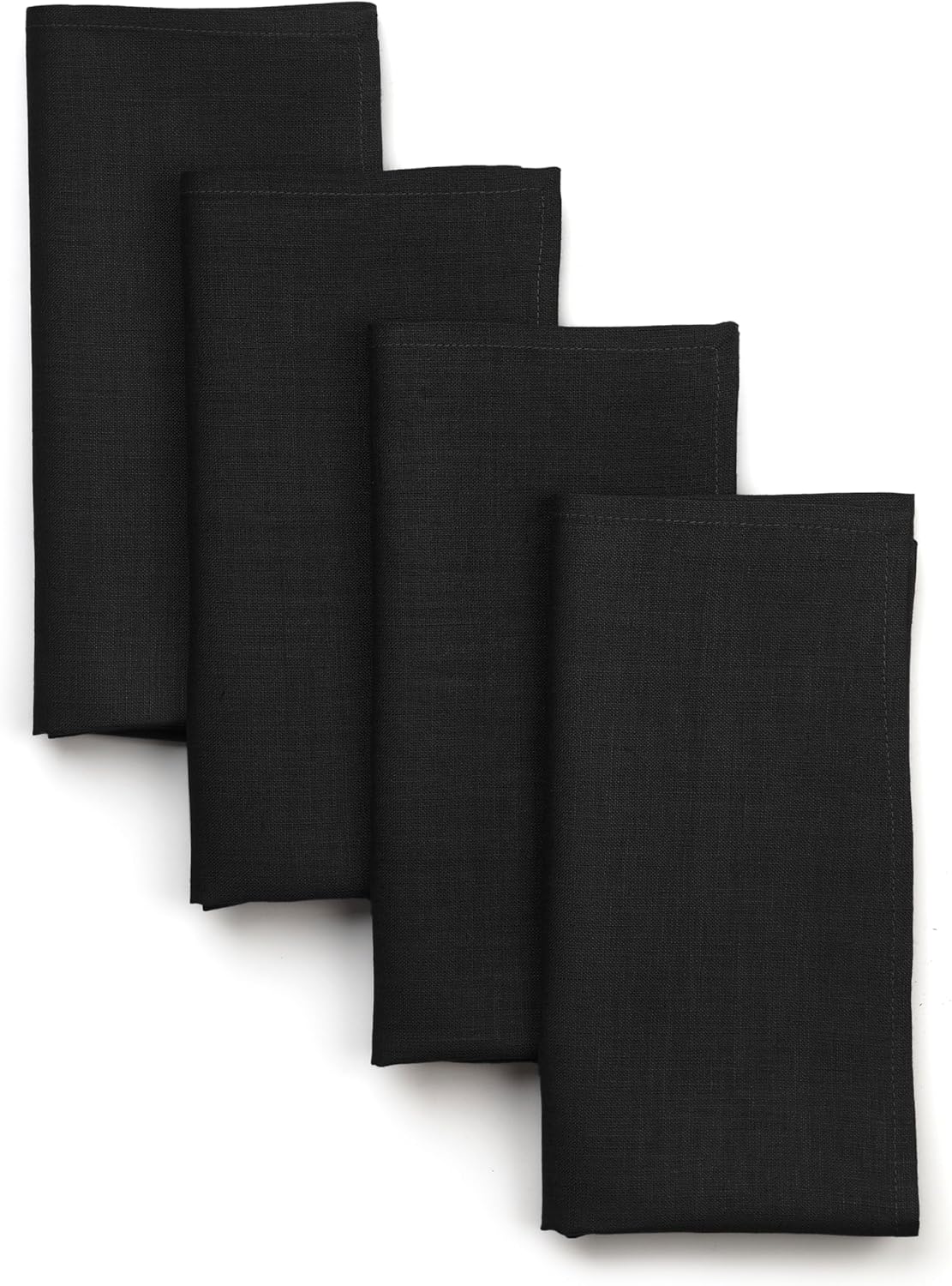 D'Moksha Homes Natural Linen Napkins 18 x 18 Inch - 100% Pure Linen Cloth Washable Dinner Napkins Set of 4 for Valentines, Spring, Easter