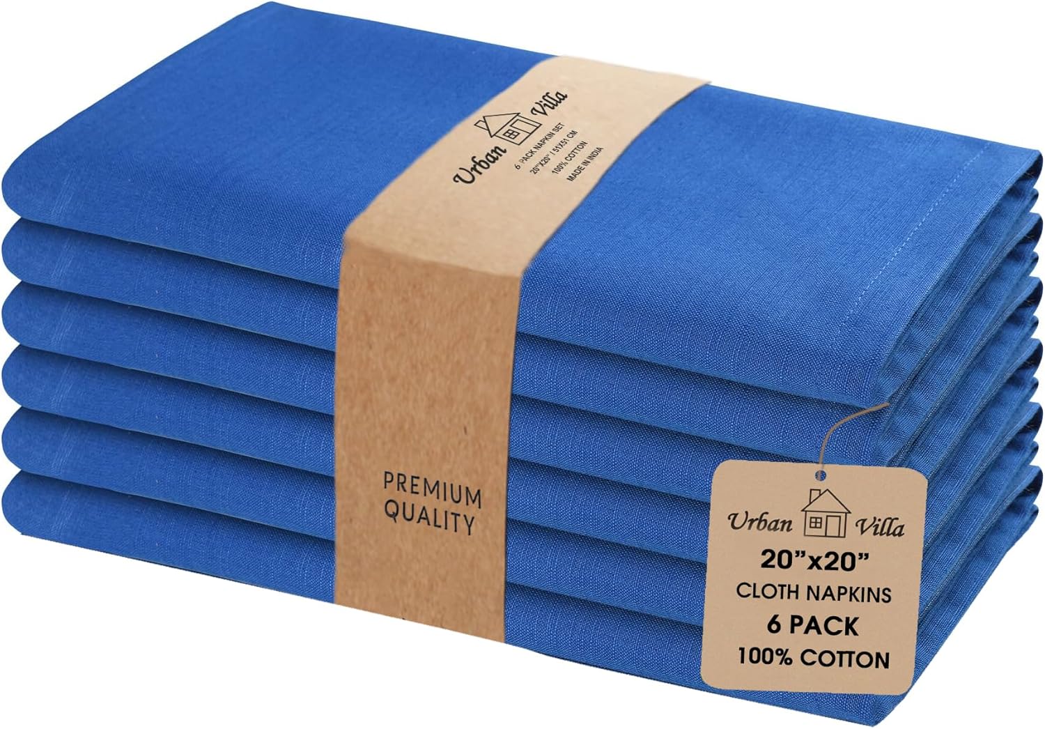 Urban Villa Cloth Napkins Set of 12 20x20 Inches 100% Cotton Napkins Cloth Washable Soft Durable Reusable Absorbent Table Dinner Napkins Cloth for Hotel Lunch Restaurant Weddings Parties-Multi Color