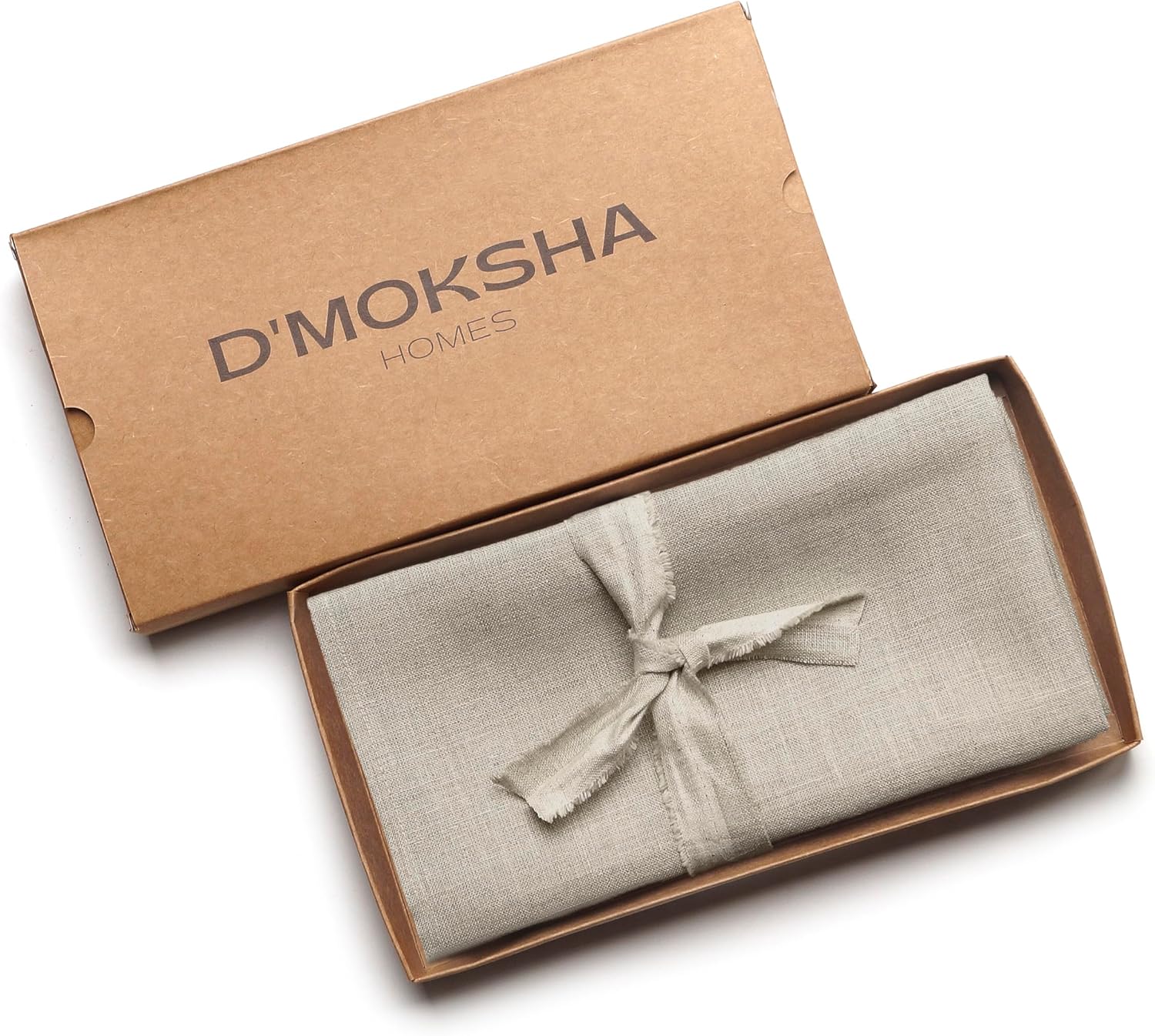 D'Moksha Homes Natural Linen Napkins 18 x 18 Inch - 100% Pure Linen Cloth Washable Dinner Napkins Set of 4 for Valentines, Spring, Easter