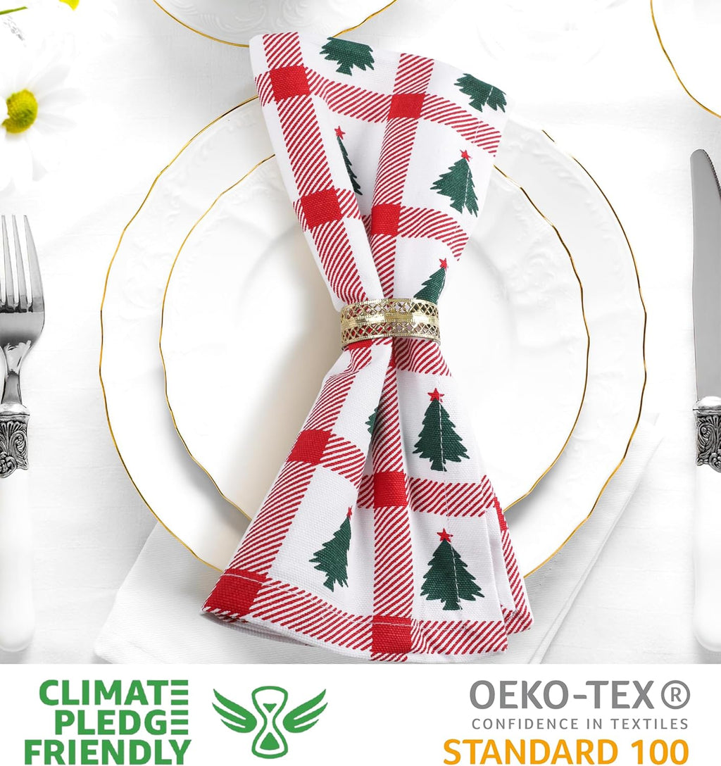 Urban Villa Cloth Napkins Set of 12(20x20)100% Cotton Dinner Napkins Cloth Washable Soft Durable Reusable Absorbent Napkins Ideal for Farmhouse Parties Hotel Lunch Restaurant Dinner Napkins-Tree Print