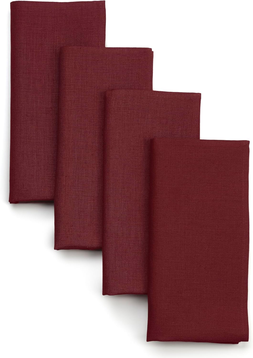 D'Moksha Homes Natural Linen Napkins 18 x 18 Inch - 100% Pure Linen Cloth Washable Dinner Napkins Set of 4 for Valentines, Spring, Easter