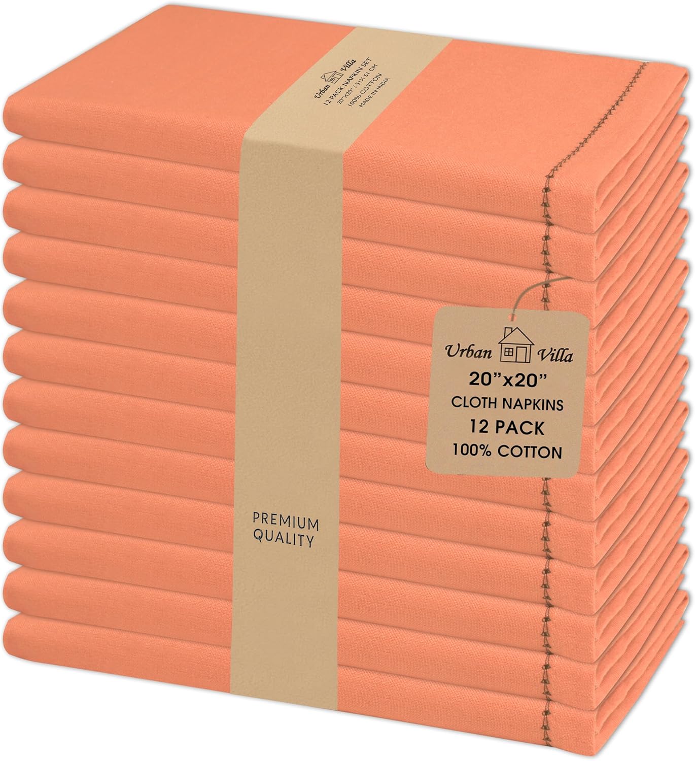 Urban Villa Cloth Napkins Set of 12(20x20)100% Cotton Dinner Napkins Cloth Washable Soft Durable Reusable Absorbent Napkins Ideal for Farmhouse Parties Hotel Lunch Restaurant Dinner Napkins-Tree Print