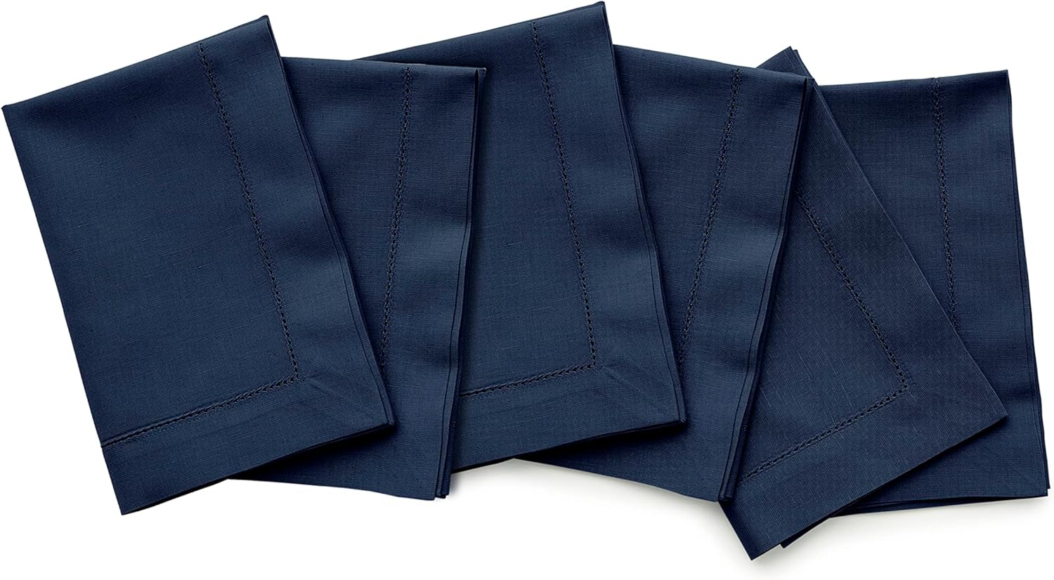 Solino Home White Napkins Set of 4 - Cotton Linen Hemstitch Dinner Napkins Cloth 20 x 20 Inch for Winter, Valentines, Spring, Easter - Handcrafted and Machine Washable