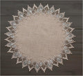 LINENS ART AND THINGS Lace Doily Neutral Earth Tones Table Topper Placemat Beige Brown (23 inch Round)