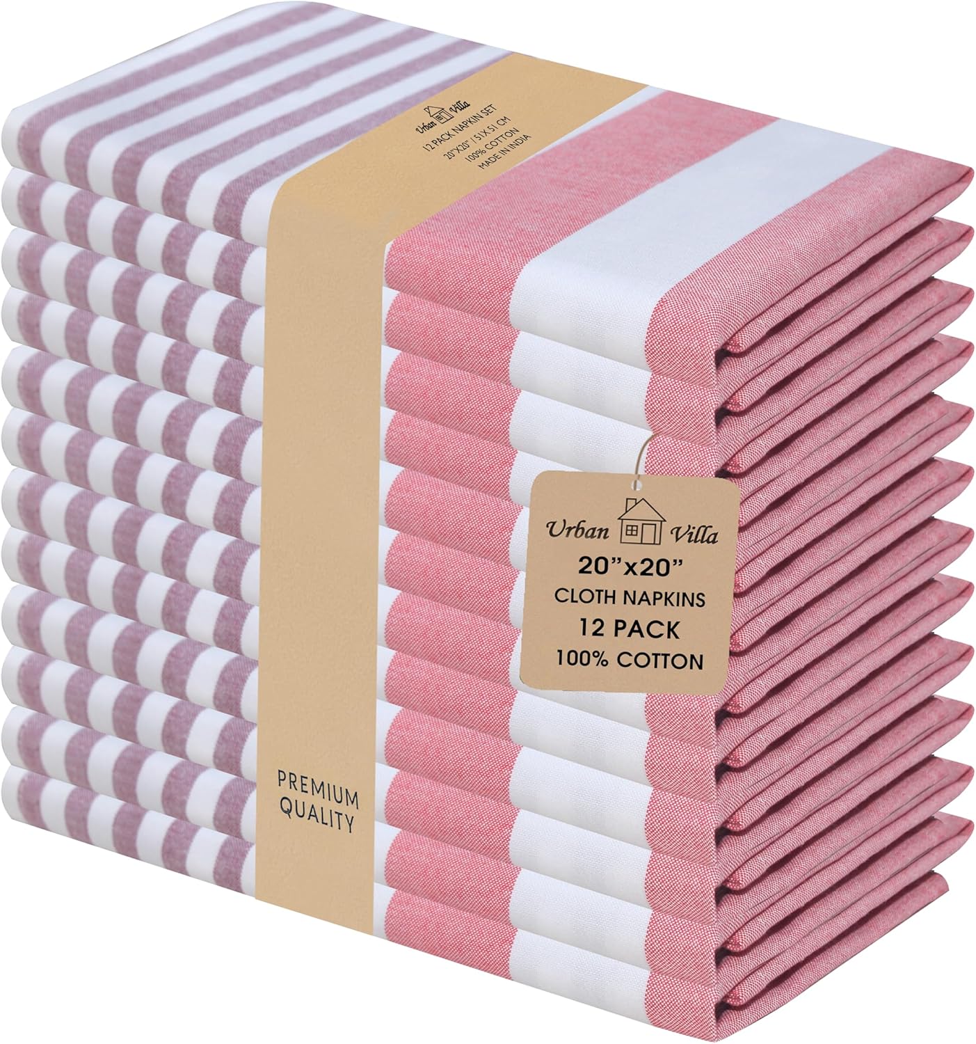 Urban Villa Cloth Napkins Set of 12(20x20)100% Cotton Dinner Napkins Cloth Washable Soft Durable Reusable Absorbent Napkins Ideal for Farmhouse Parties Hotel Lunch Restaurant Dinner Napkins-Tree Print