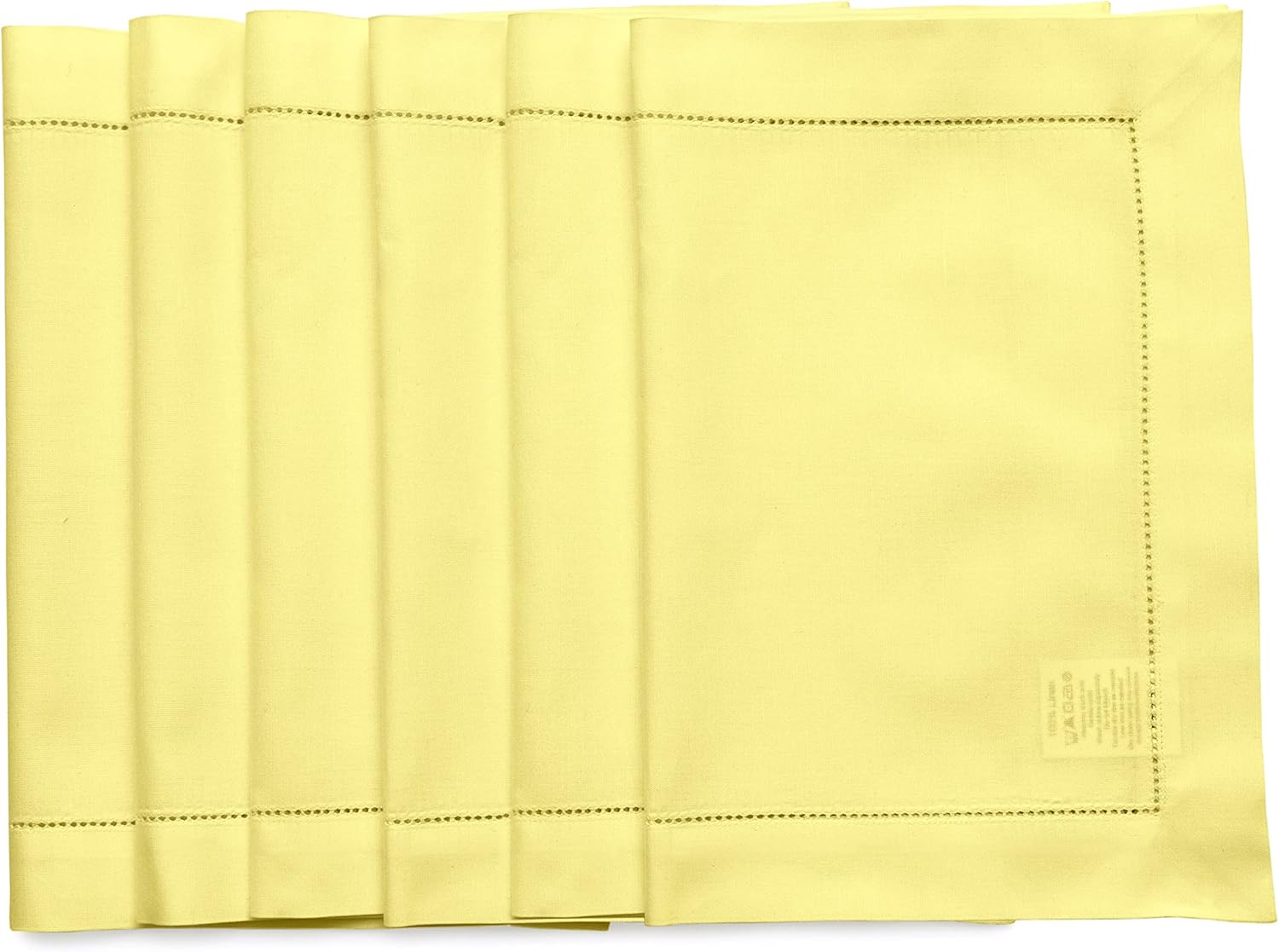 Solino Home White Napkins Set of 4 - Cotton Linen Hemstitch Dinner Napkins Cloth 20 x 20 Inch for Winter, Valentines, Spring, Easter - Handcrafted and Machine Washable