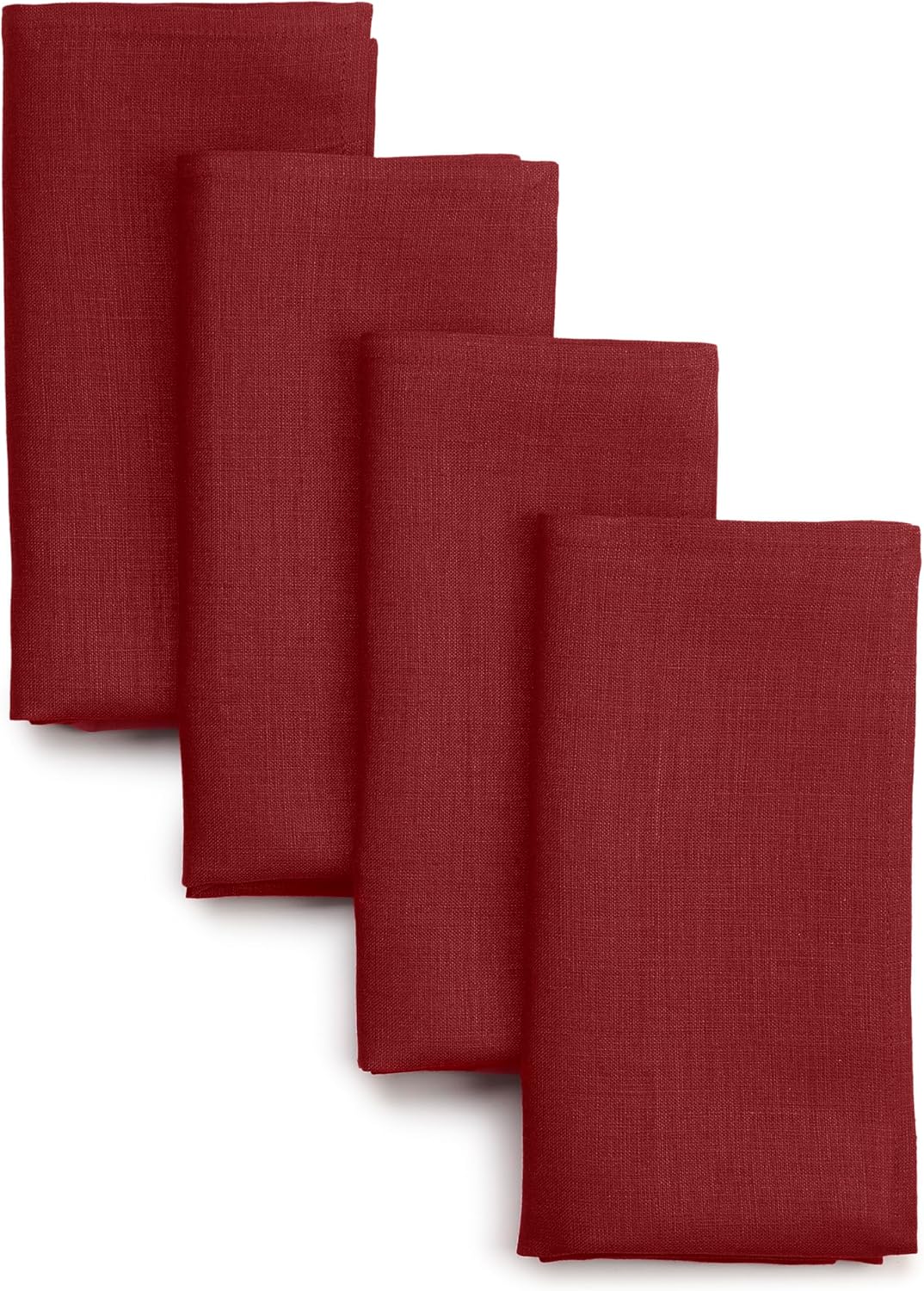 D'Moksha Homes Natural Linen Napkins 18 x 18 Inch - 100% Pure Linen Cloth Washable Dinner Napkins Set of 4 for Valentines, Spring, Easter