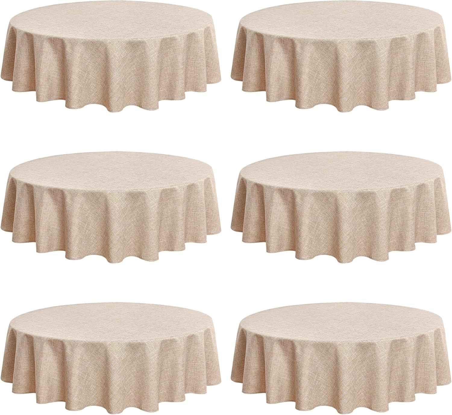 Fitable Nature Faux Linen Tablecloths Rectangle 60 x 84 Inch - 2 Pack Neutral Table Clothes for 4-6 Foot Tables, Wrinkle-Proof Faux Burlap Table Cover for Dining, Farmhouse, Outdoor Picnic, Camping