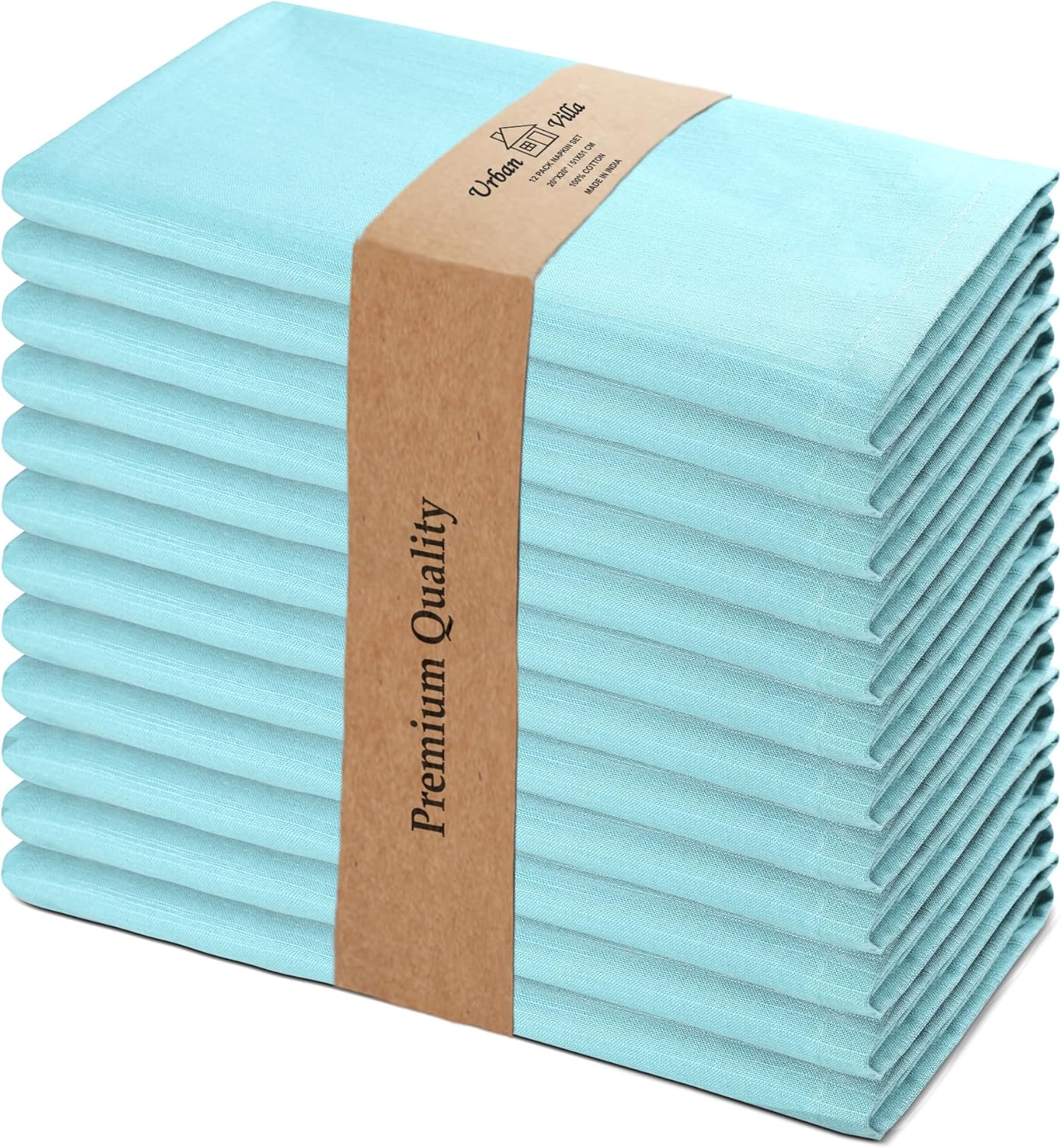 Urban Villa Cloth Napkins Set of 12 20x20 Inches 100% Cotton Napkins Cloth Washable Soft Durable Reusable Absorbent Table Dinner Napkins Cloth for Hotel Lunch Restaurant Weddings Parties-Multi Color