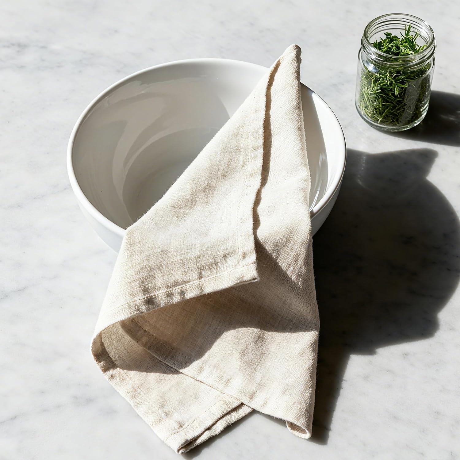 100% Pure Linen Napkins 18 x 18 Inch Natural - Set of 6 Pack Oversized Dinner Table Cloth Napkin, Washable for Home,Kitchen and Everyday Use