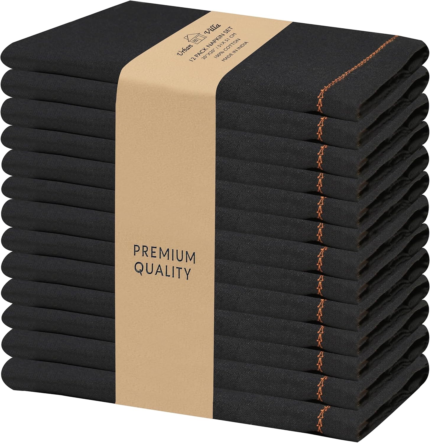 Urban Villa Cloth Napkins Set of 12(20x20)100% Cotton Dinner Napkins Cloth Washable Soft Durable Reusable Absorbent Napkins Ideal for Farmhouse Parties Hotel Lunch Restaurant Dinner Napkins-Tree Print