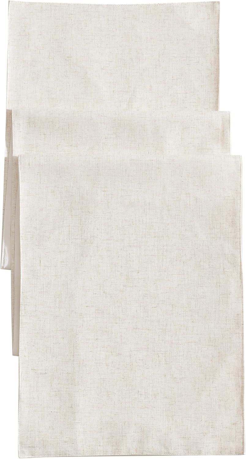 Laura Ashley Dothan Luxury Linen Blend Tablecloth for Formal Dining, Holiday, Wedding or Party, 60" x 144", Taupe