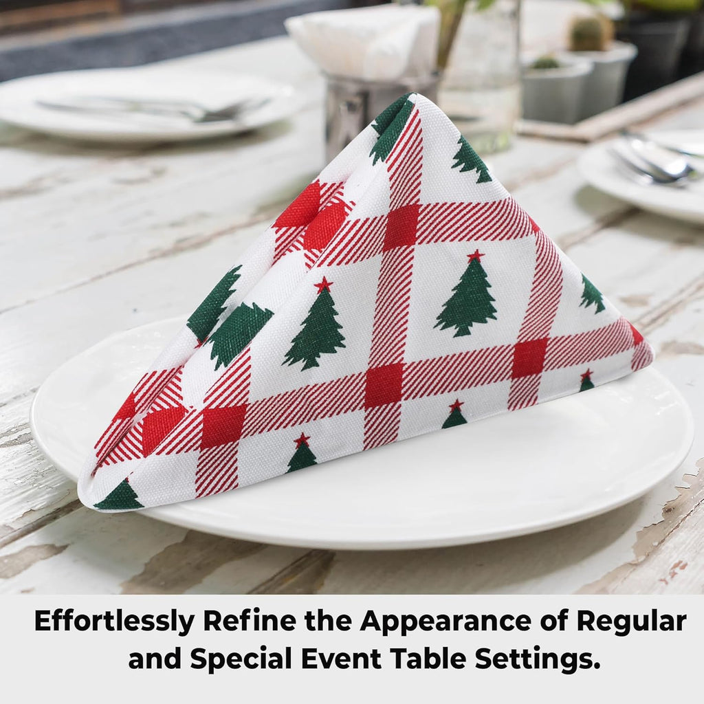 Urban Villa Cloth Napkins Set of 12(20x20)100% Cotton Dinner Napkins Cloth Washable Soft Durable Reusable Absorbent Napkins Ideal for Farmhouse Parties Hotel Lunch Restaurant Dinner Napkins-Tree Print