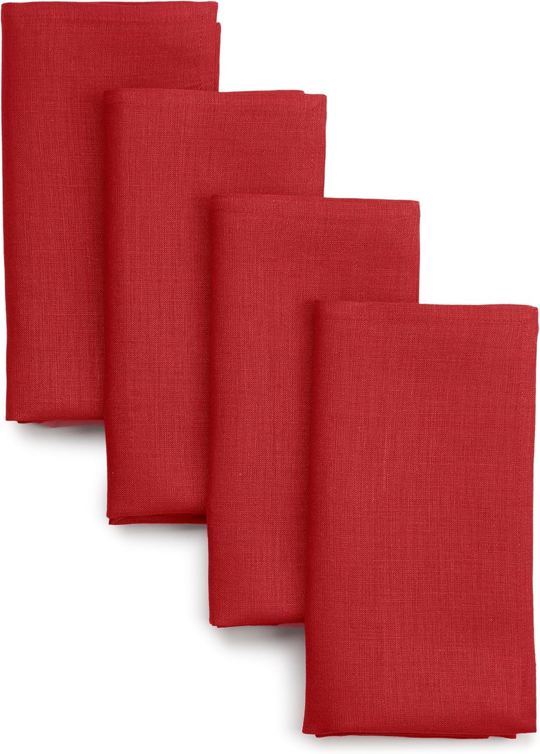 D'Moksha Homes Natural Linen Napkins 18 x 18 Inch - 100% Pure Linen Cloth Washable Dinner Napkins Set of 4 for Valentines, Spring, Easter