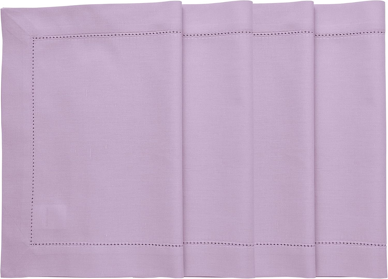 Solino Home White Napkins Set of 4 - Cotton Linen Hemstitch Dinner Napkins Cloth 20 x 20 Inch for Winter, Valentines, Spring, Easter - Handcrafted and Machine Washable