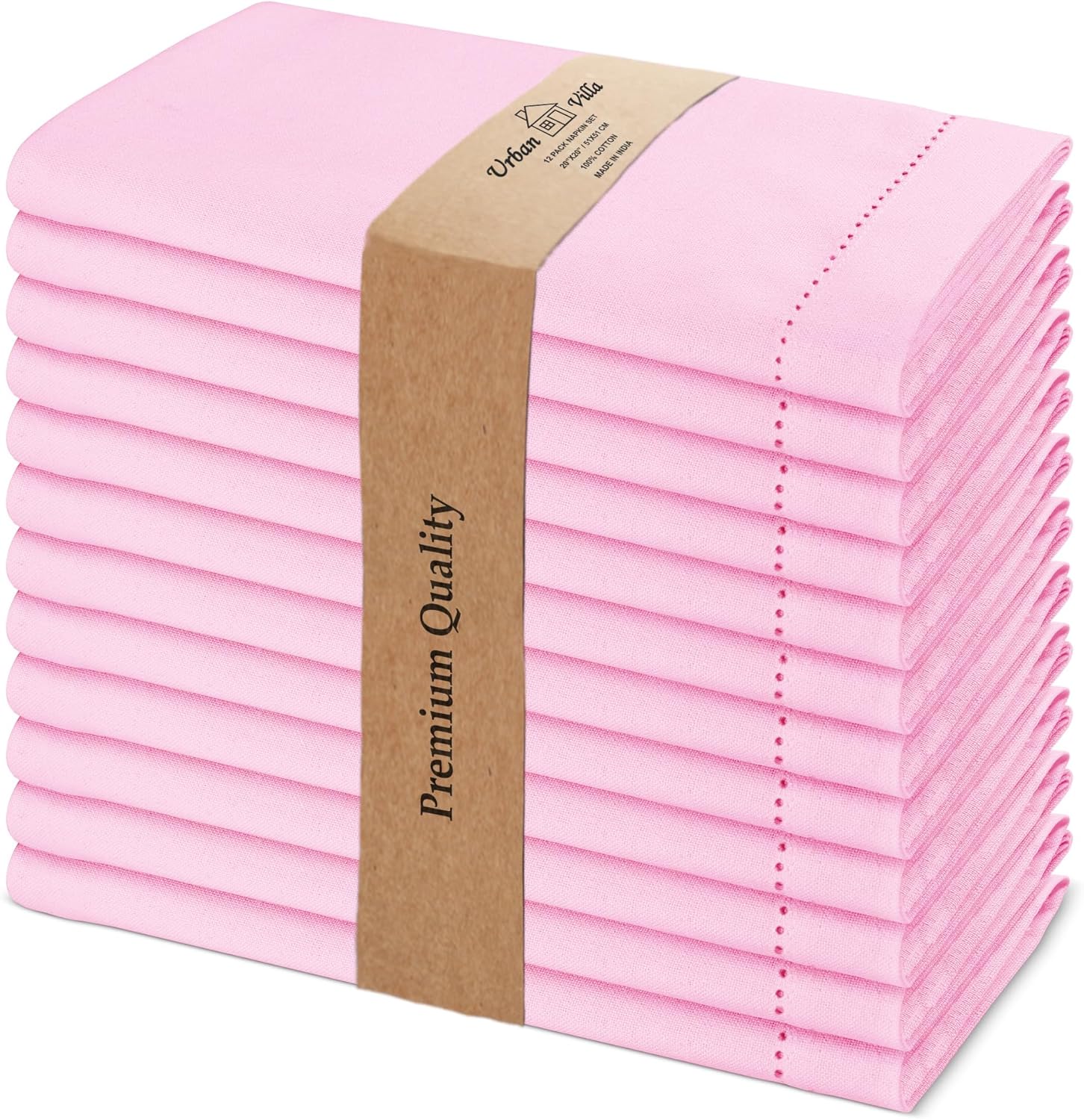 Urban Villa Cloth Napkins Cuisine Stripes 100% Cotton Absorbent Dinner Napkins Set of 12 20x20 Inches Red Multi Color Soft Durable Washable and Reusable Ideal for Everyday Use Wedding Parties Napkins