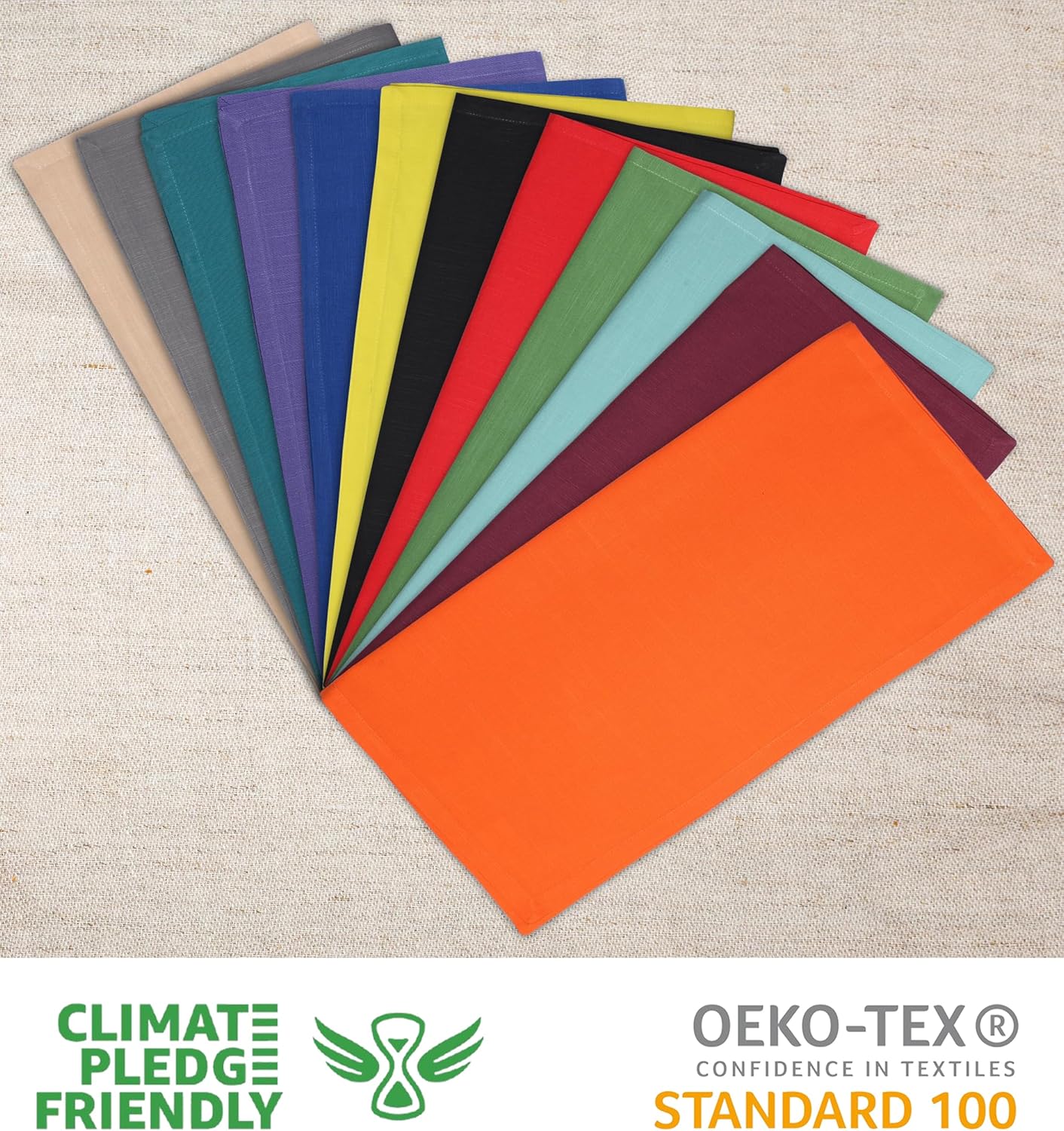 Urban Villa Cloth Napkins Set of 12 20x20 Inches 100% Cotton Napkins Cloth Washable Soft Durable Reusable Absorbent Table Dinner Napkins Cloth for Hotel Lunch Restaurant Weddings Parties-Multi Color