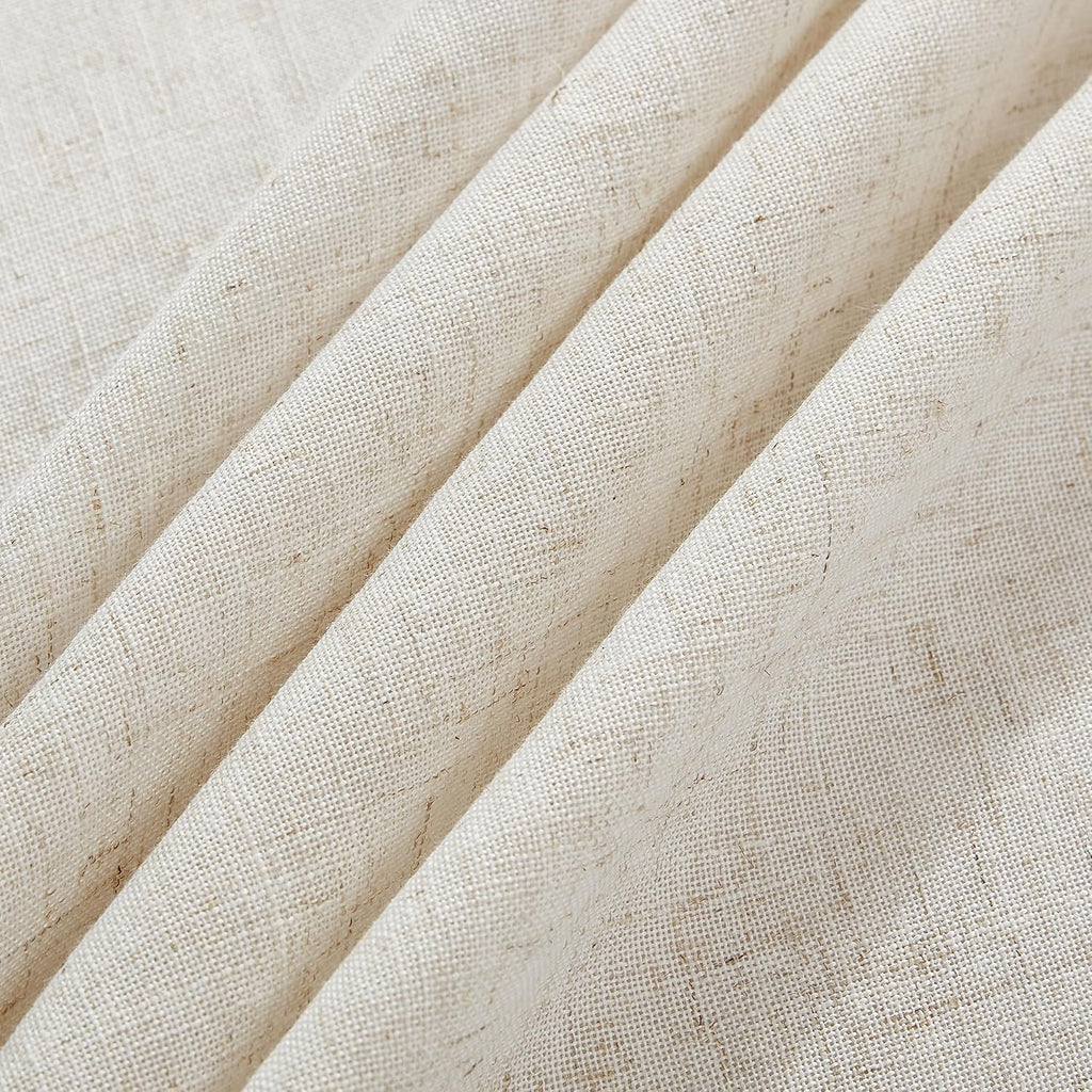 Laura Ashley Dothan Luxury Linen Blend Tablecloth for Formal Dining, Holiday, Wedding or Party, 60" x 144", Taupe