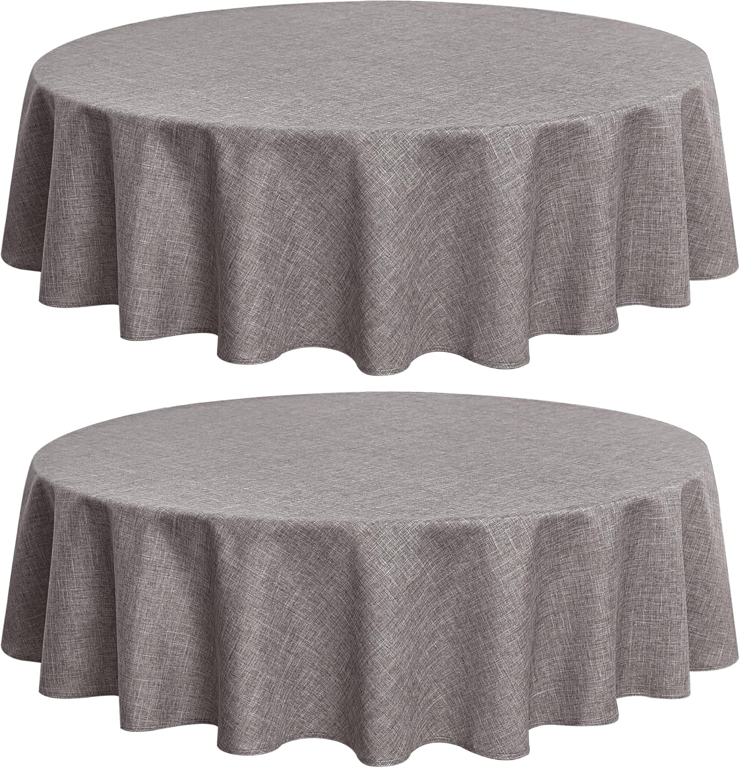 Fitable Nature Faux Linen Tablecloths Rectangle 60 x 84 Inch - 2 Pack Neutral Table Clothes for 4-6 Foot Tables, Wrinkle-Proof Faux Burlap Table Cover for Dining, Farmhouse, Outdoor Picnic, Camping