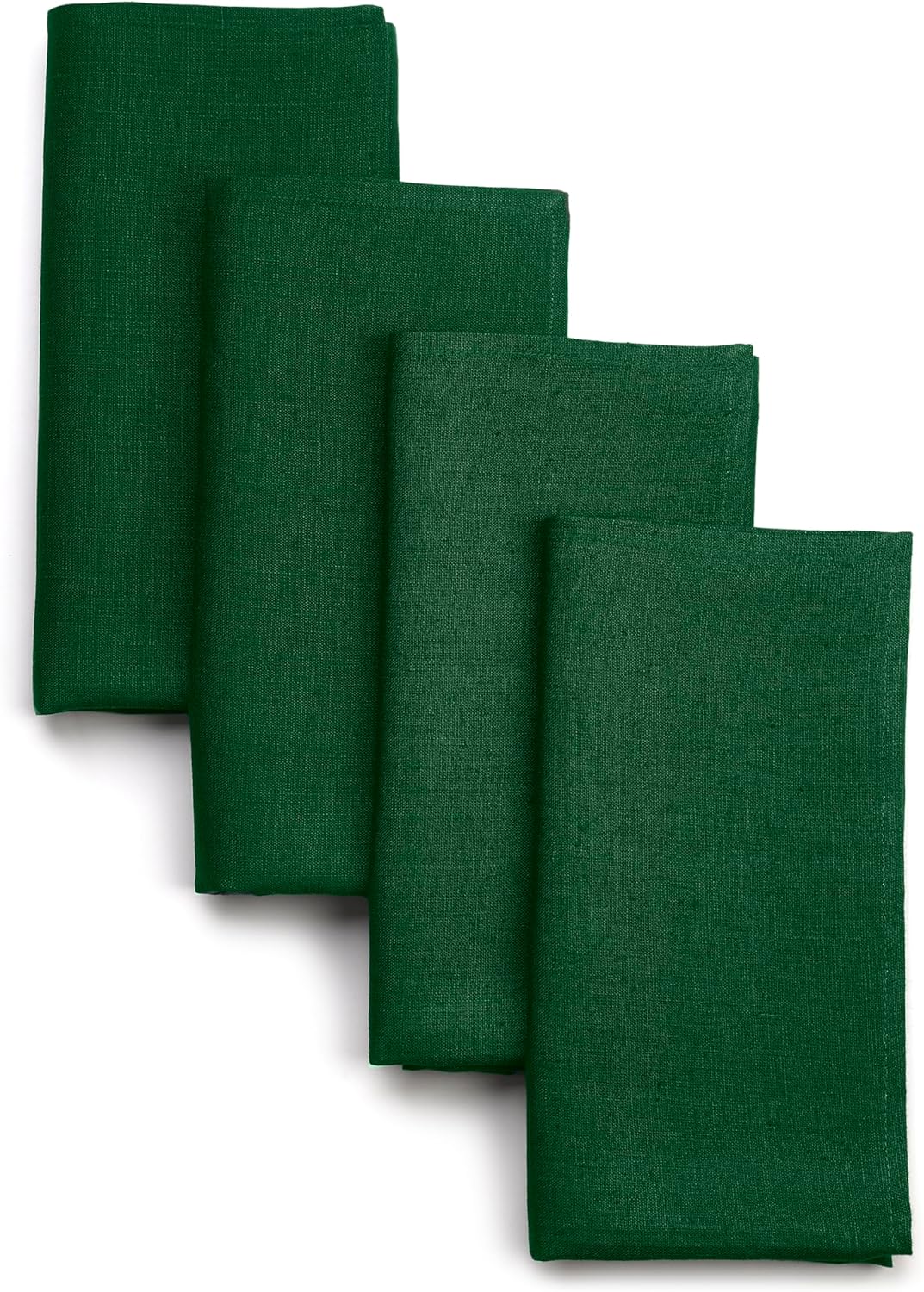 D'Moksha Homes Natural Linen Napkins 18 x 18 Inch - 100% Pure Linen Cloth Washable Dinner Napkins Set of 4 for Valentines, Spring, Easter