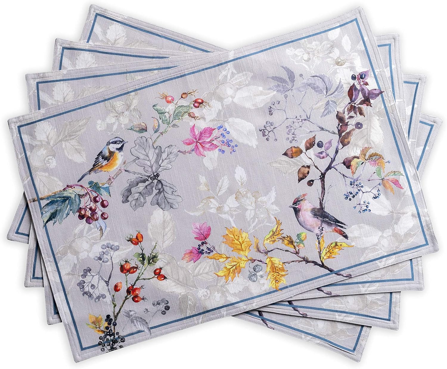 Maison d' Hermine Placemats Set of 4 100% Cotton Washable Cloth Place Mats Reusable Table Mats for Kitchen Dining Party Wedding Valentines Day Decorations Spring/Summer (Marquise, 13" x 19")