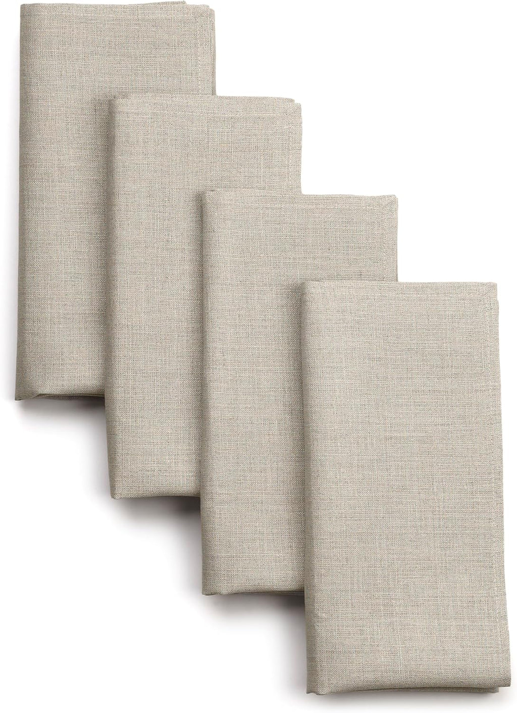 D'Moksha Homes Natural Linen Napkins 18 x 18 Inch - 100% Pure Linen Cloth Washable Dinner Napkins Set of 4 for Valentines, Spring, Easter