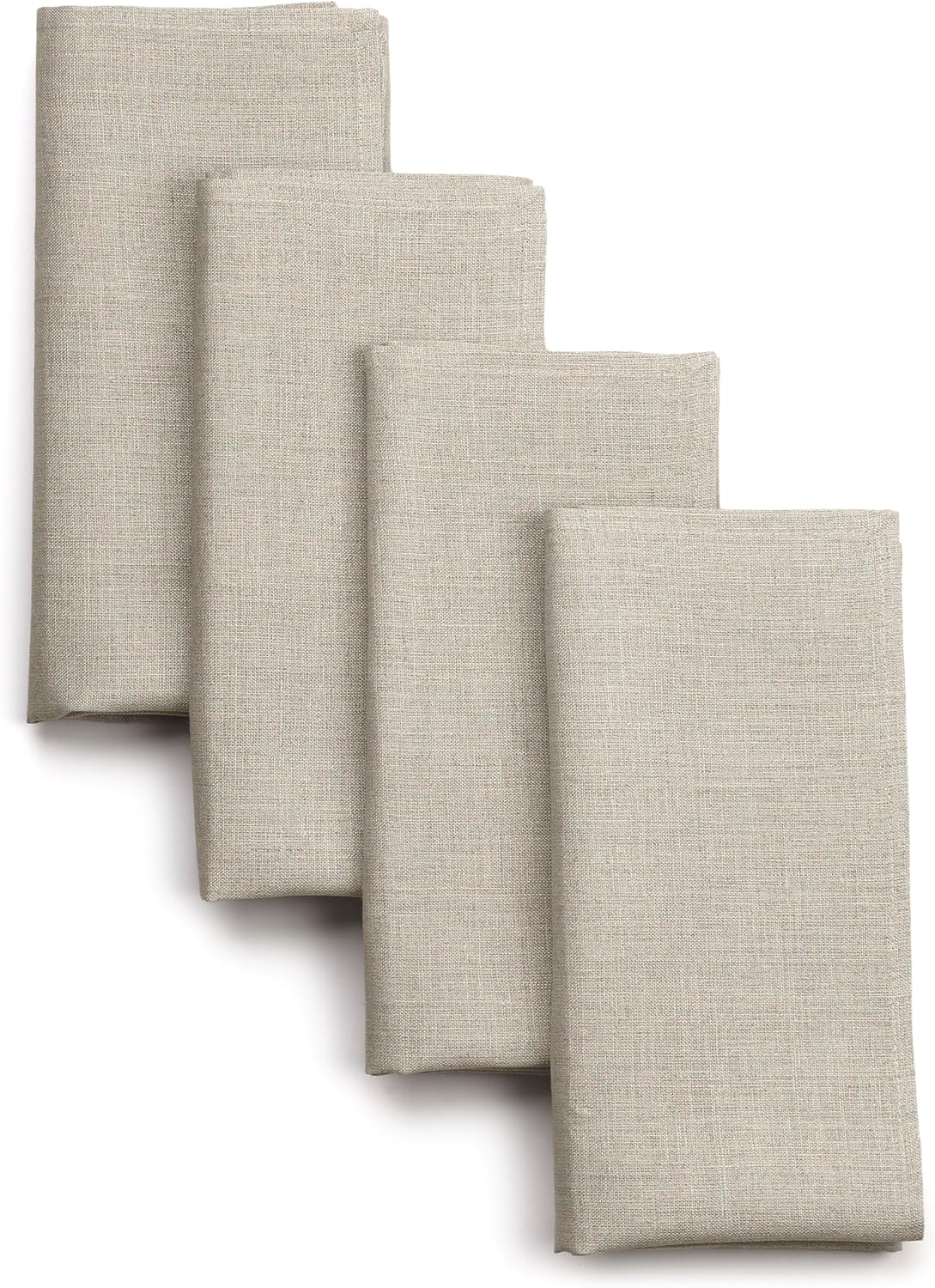 D'Moksha Homes Natural Linen Napkins 18 x 18 Inch - 100% Pure Linen Cloth Washable Dinner Napkins Set of 4 for Valentines, Spring, Easter
