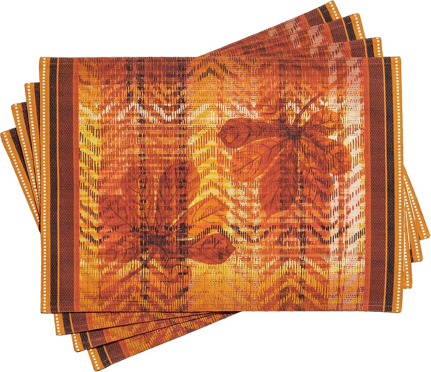 Maison d' Hermine Placemats Set of 4 100% Cotton Washable Cloth Place Mats Reusable Table Mats for Kitchen Dining Party Wedding Valentines Day Decorations Spring/Summer (Marquise, 13" x 19")